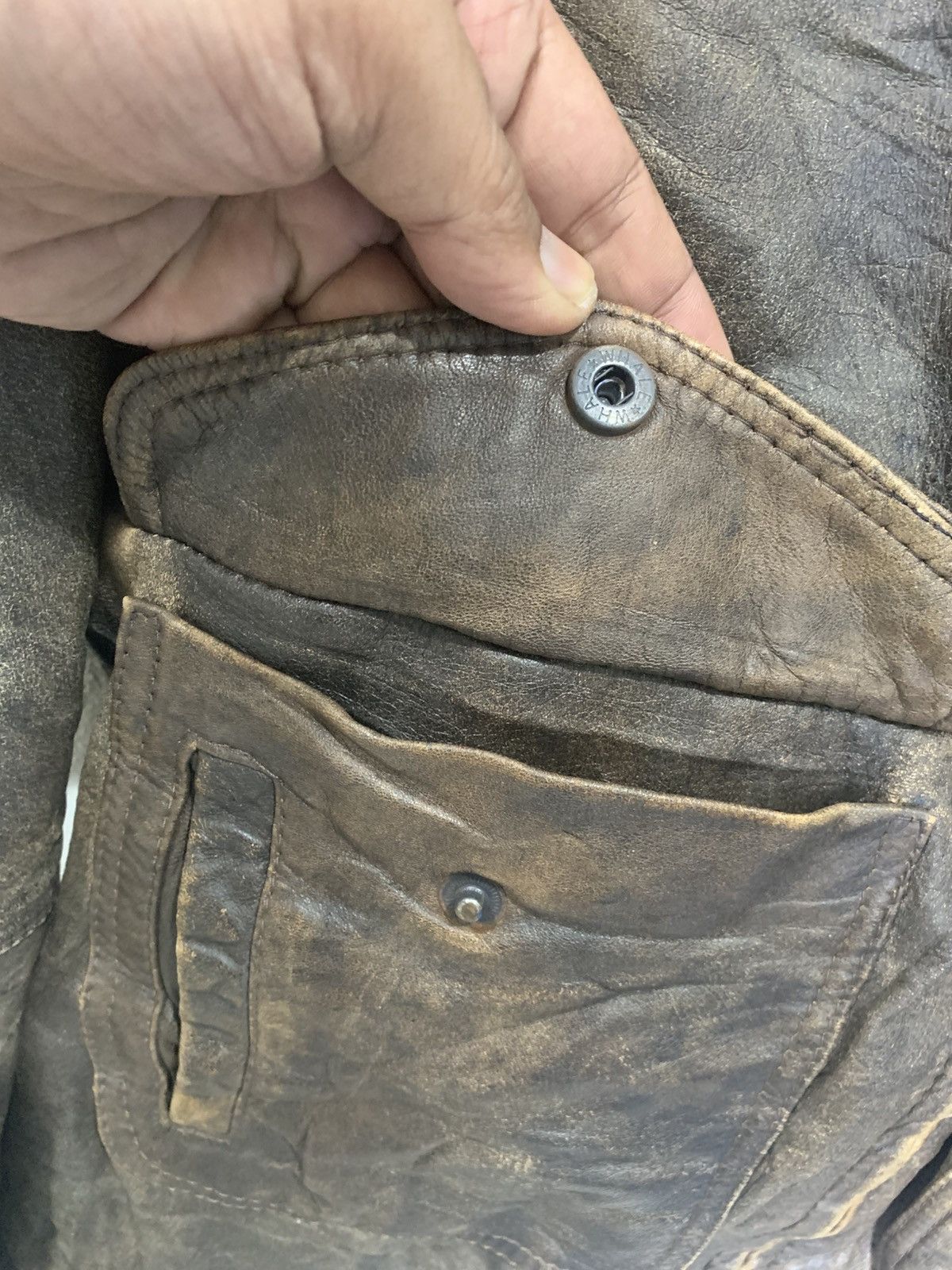 Vintage Vintage 1990 Flight leather Jacket trashed Size US M / EU 48-50 / 2 - 11 Thumbnail