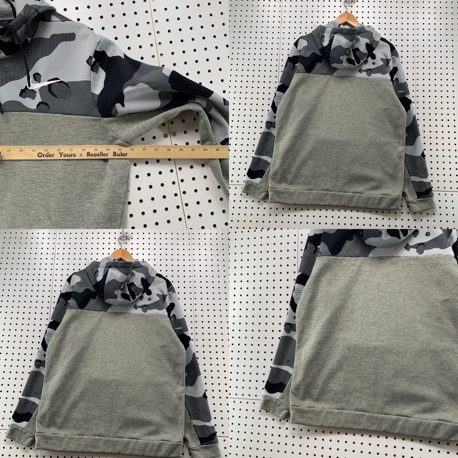 Nike Nike Camo Hoodie Sweatshirt Mens Large Gray Dri-Fit Camo Fleece Pullover Size US L / EU 52-54 / 3 - 9 Thumbnail