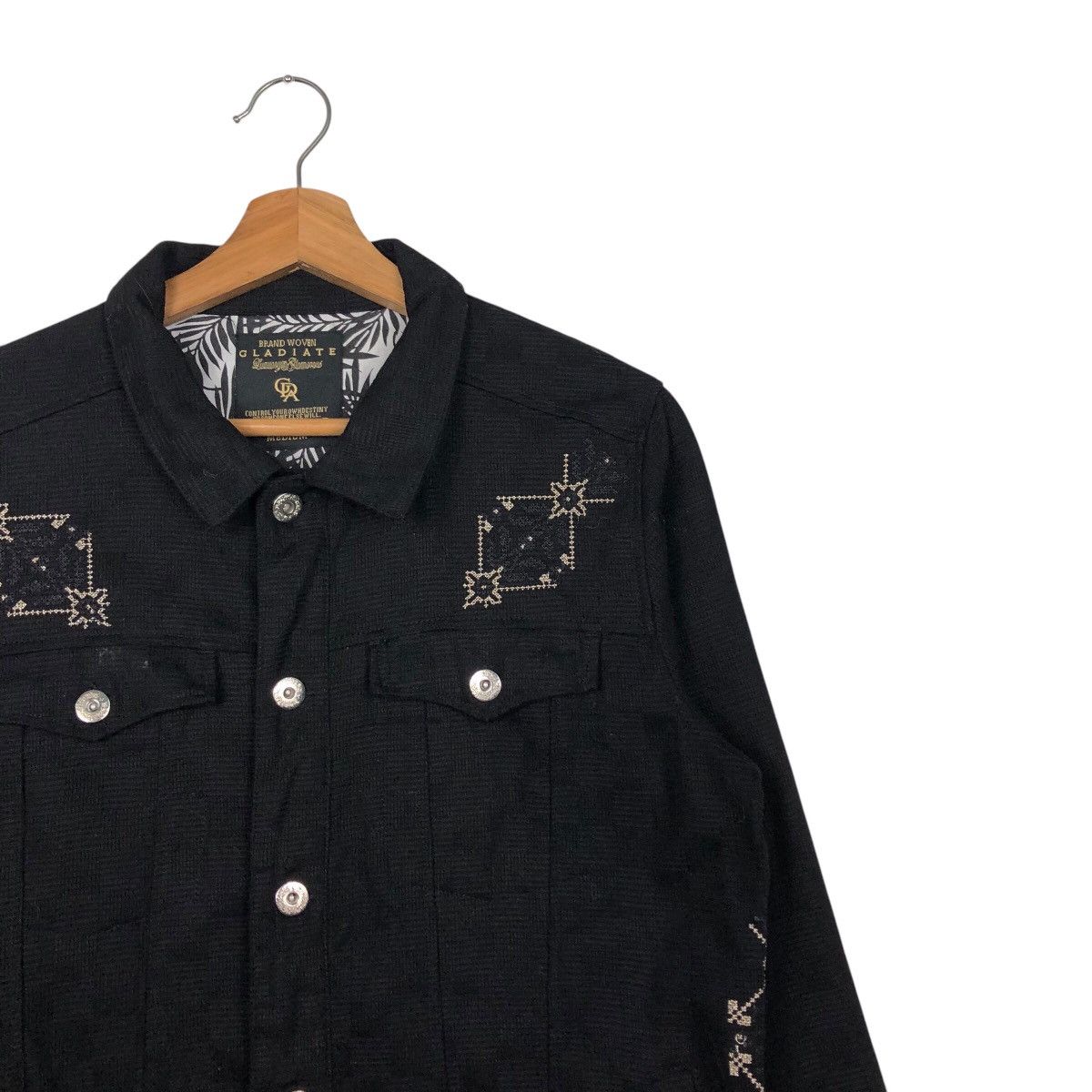 Hysteric Glamour 📌Cropped Biker Jacket Gladiate Black & Gold Design Cargo Size US M / EU 48-50 / 2 - 7 Thumbnail