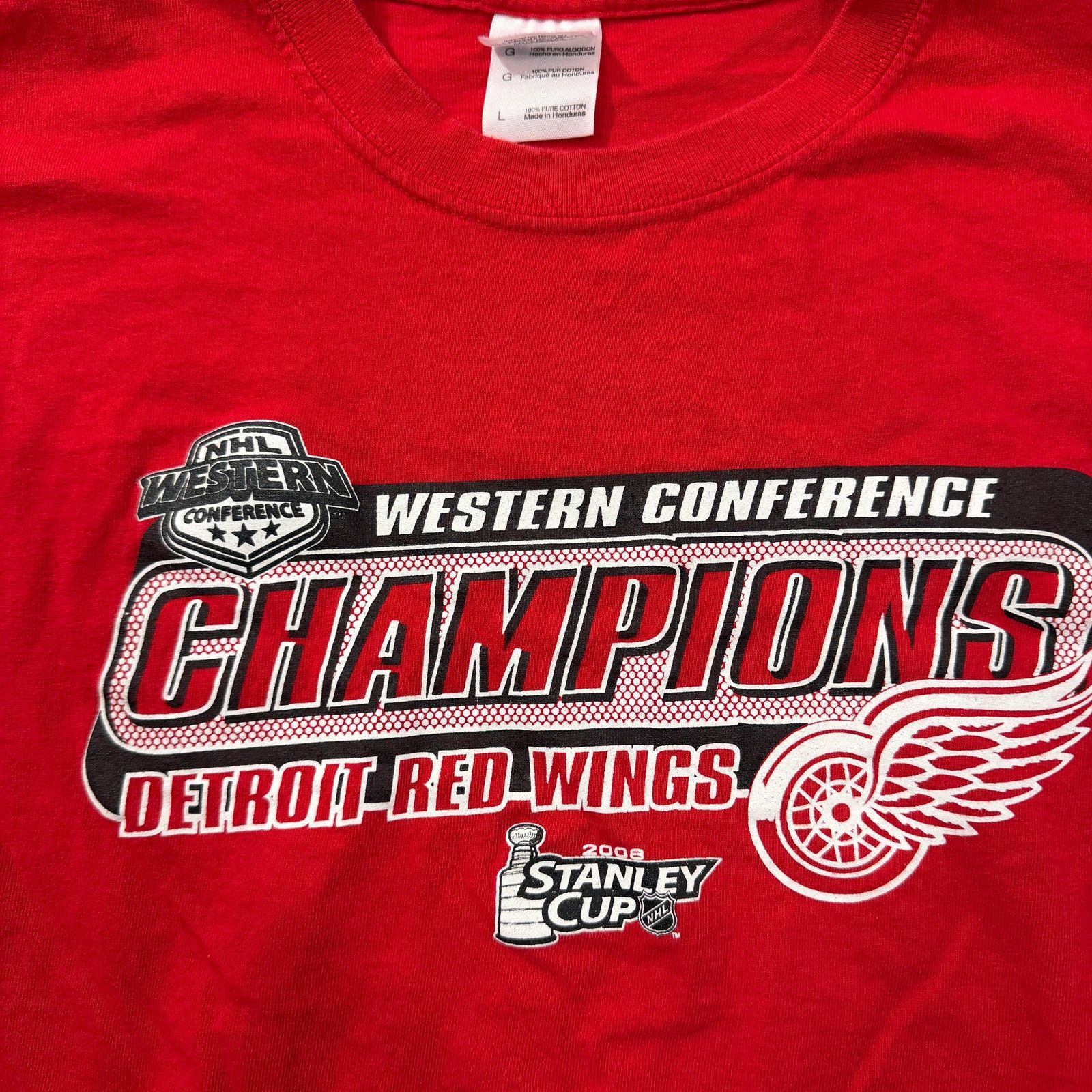 Vintage Vintage Detroit Red Wings 2008 Stanley Cup Champions Shirt Size US L / EU 52-54 / 3 - 3 Thumbnail