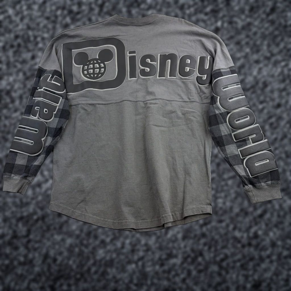 Disney VINTAGE Walt Disney World Spirit Jersey Shirt Womens L Gray Plaid Mickey Logo Adult Size L / US 10 / IT 46 - 1 Thumbnail