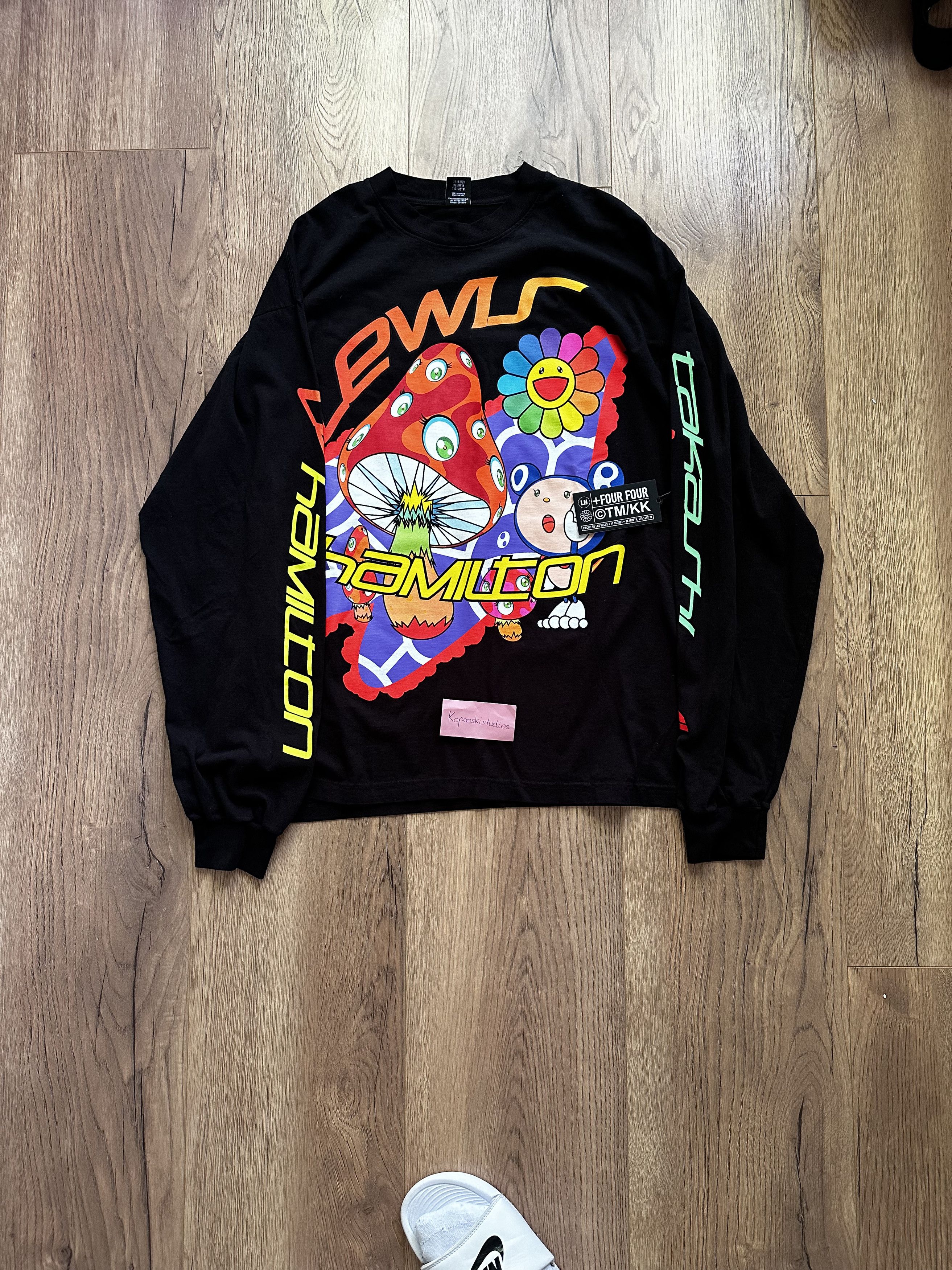 image of Takashi Murakami X Lewis Hamilton Longsleeve Size XL in Black, Men's