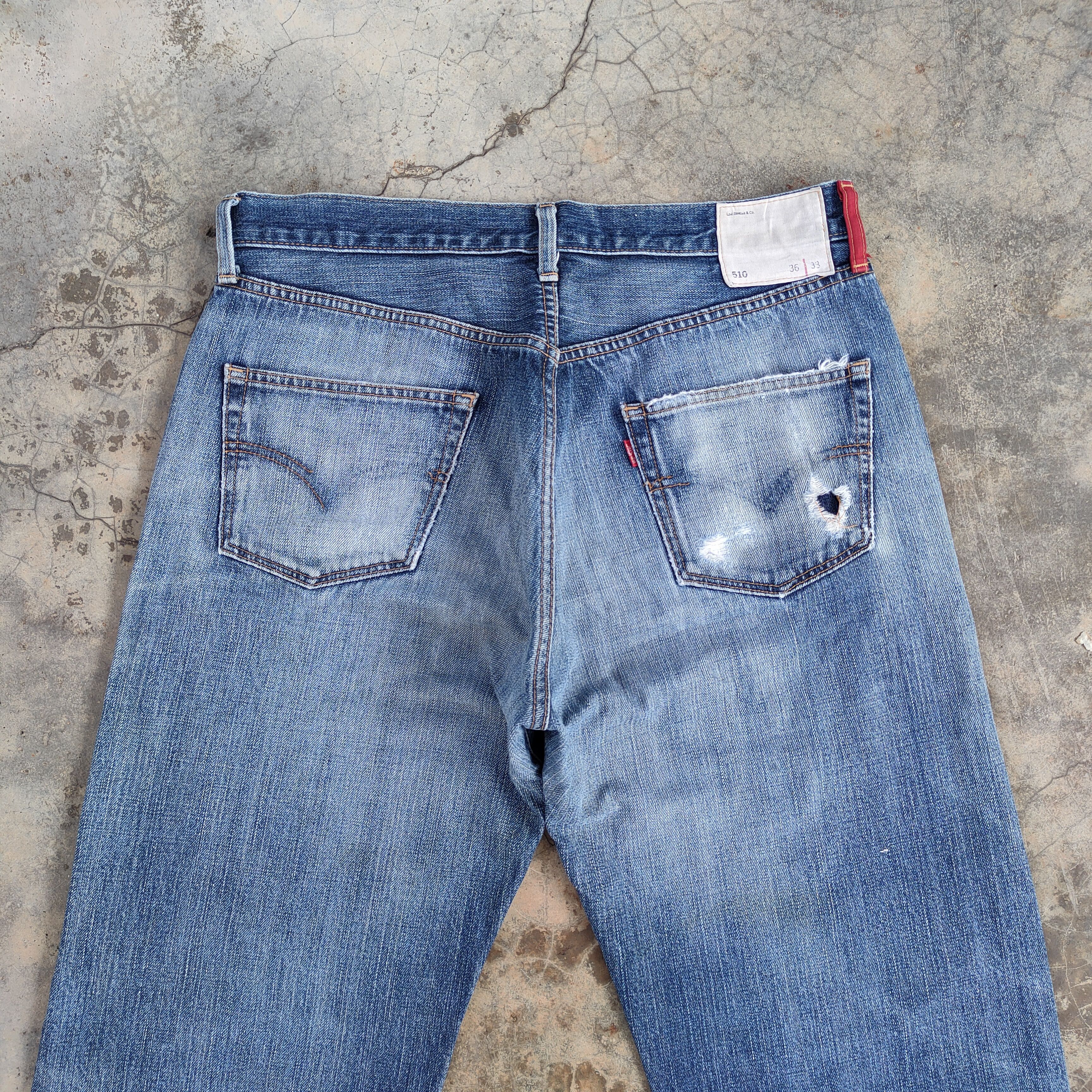 Levi's Vintage Clothing VINTAGE LEVI' STRAUSS 510 FADED RIPPED JEANS DENIM PANTS Size US 36 / EU 52 - 12 Thumbnail