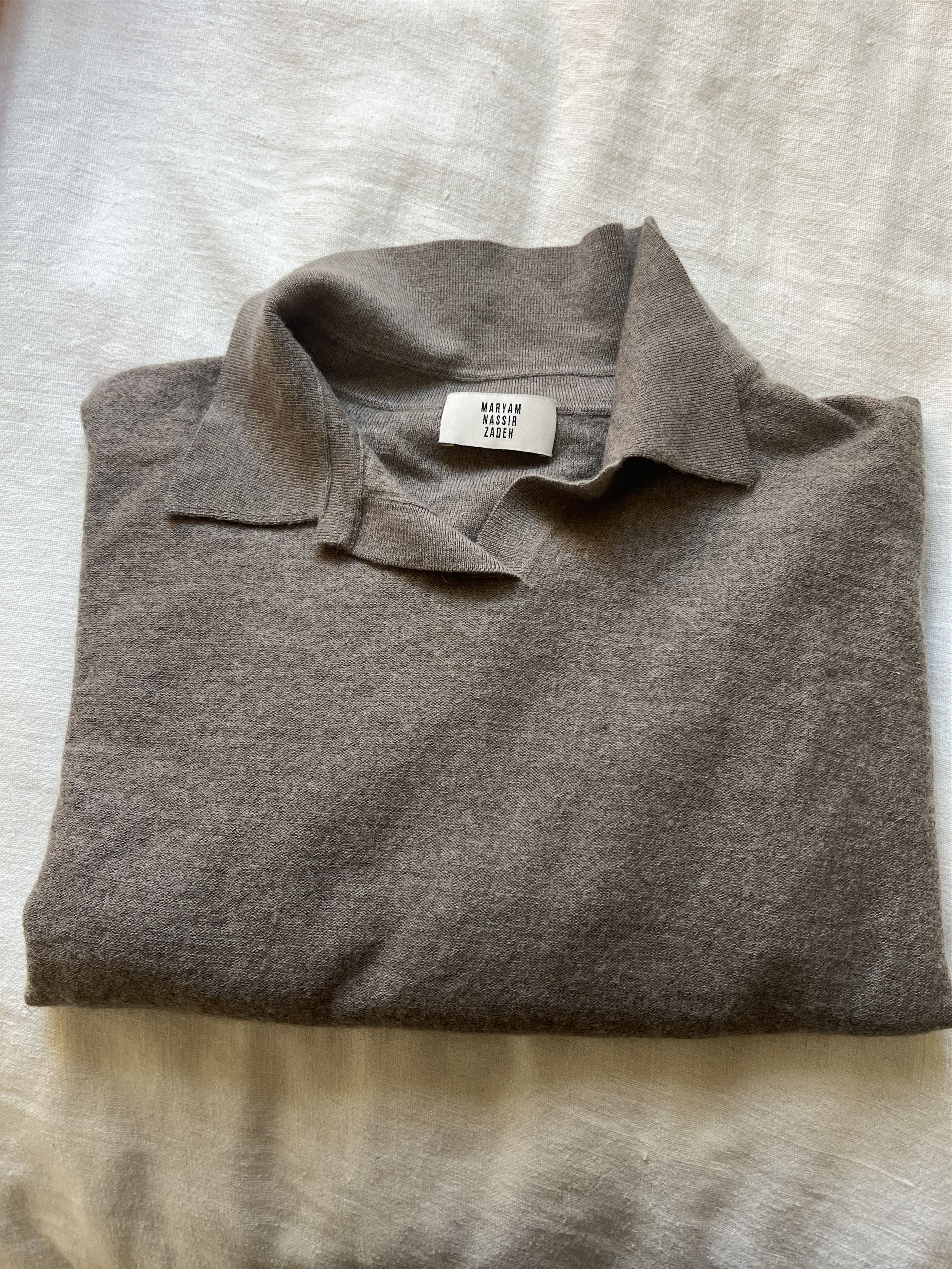 Maryam Nassir Zadeh Beige M Maryam Nassir Zadeh Getty Merino Wool Sweater Polo Size M / US 6-8 / IT 42-44 - 5 Thumbnail