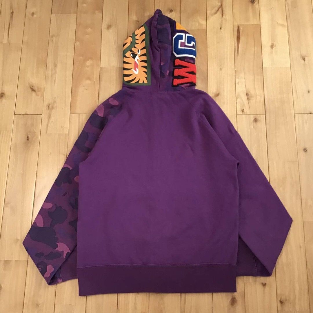 Bape BAPE Jacquard camo shark full zip hoodie purple camo APE Size US M / EU 48-50 / 2 - 2 Thumbnail