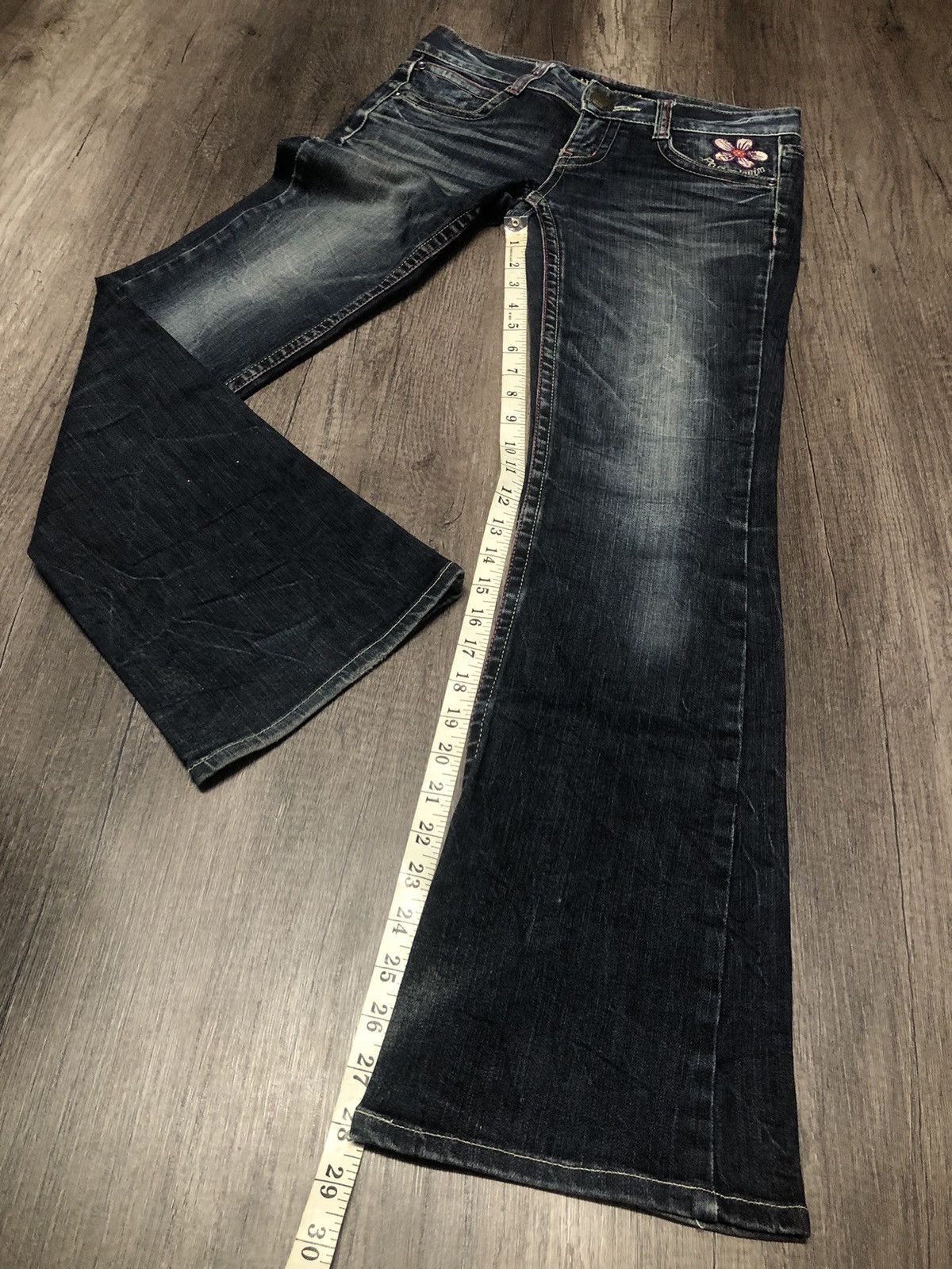 Japanese Brand Pasta Denim Jeans Flower Patch Size 29" - 15 Thumbnail
