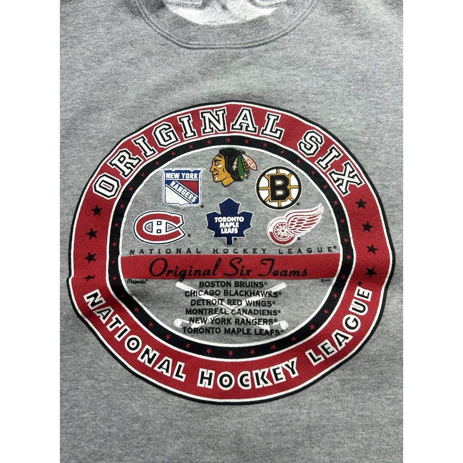 NHL VINTAGE 90s Crewneck Sweatshirt NHL Original 6 Rangers Maple Leafs Red Wings XL Men Red Size US XL / EU 56 / 4 - 2 Thumbnail