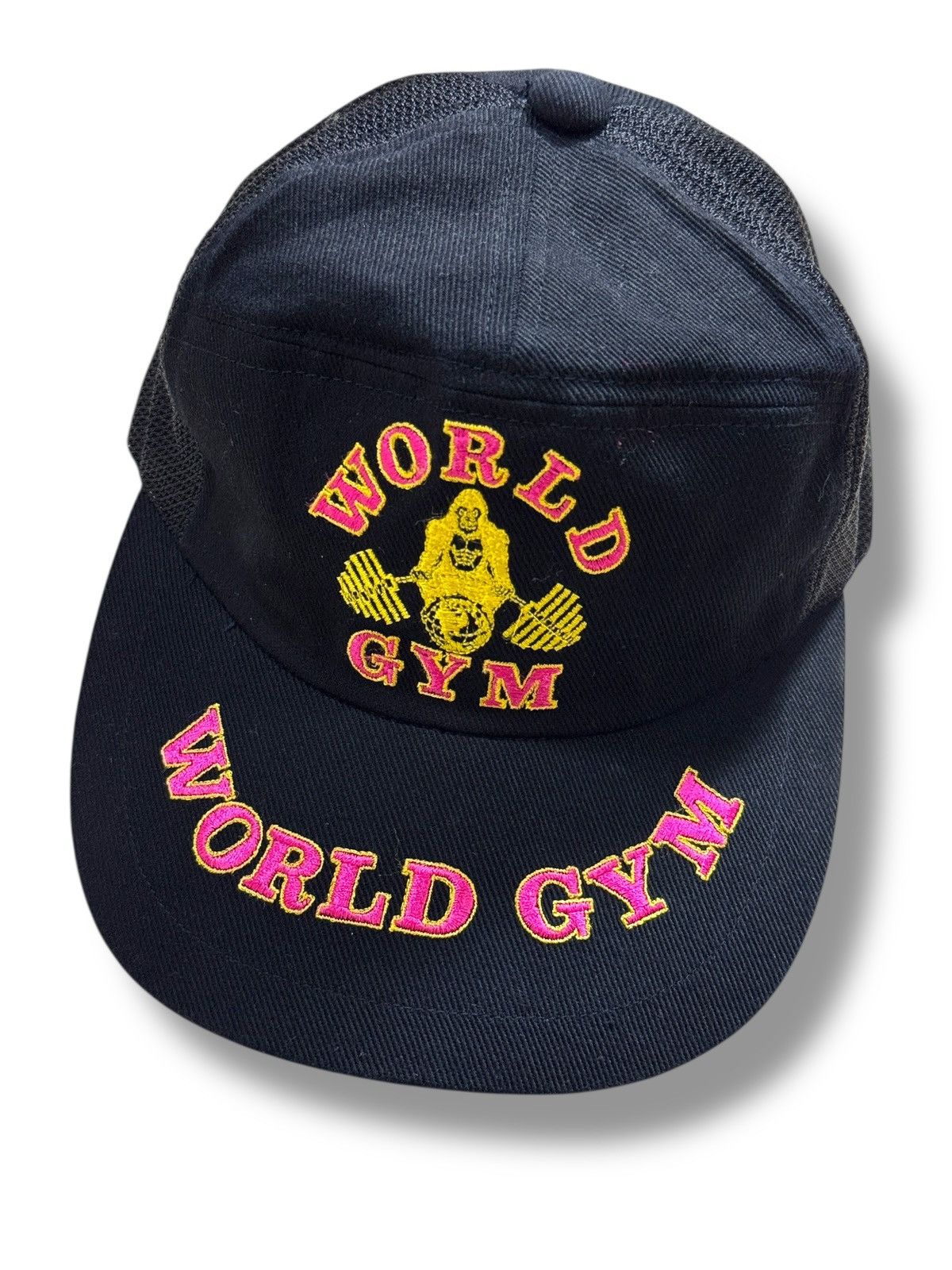 Vintage *RARE* VINTAGE 1980s WORLD GYM BODYBUILDING GORILLA CAP HAT Size ONE SIZE - 2 Thumbnail