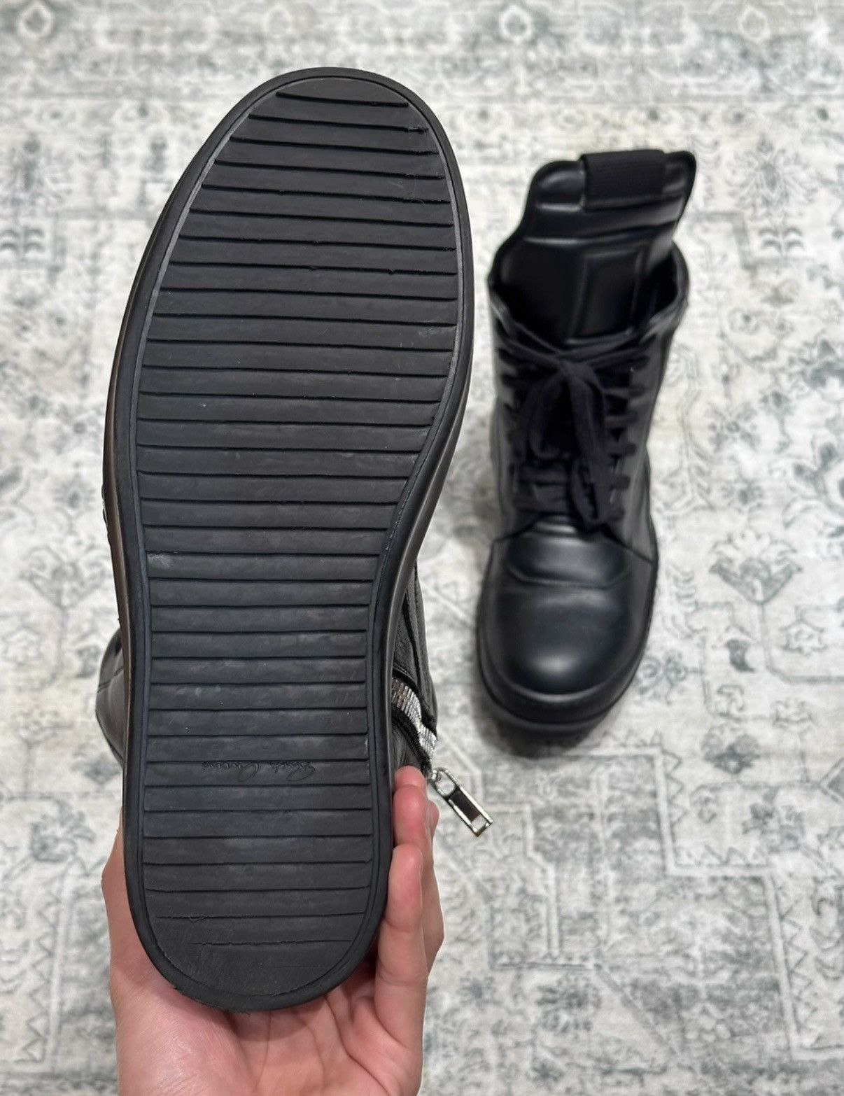 Rick Owens Rick Owens Geobasket Black Samurai High-Top Sneakers Size US 8 / EU 41 - 8 Thumbnail