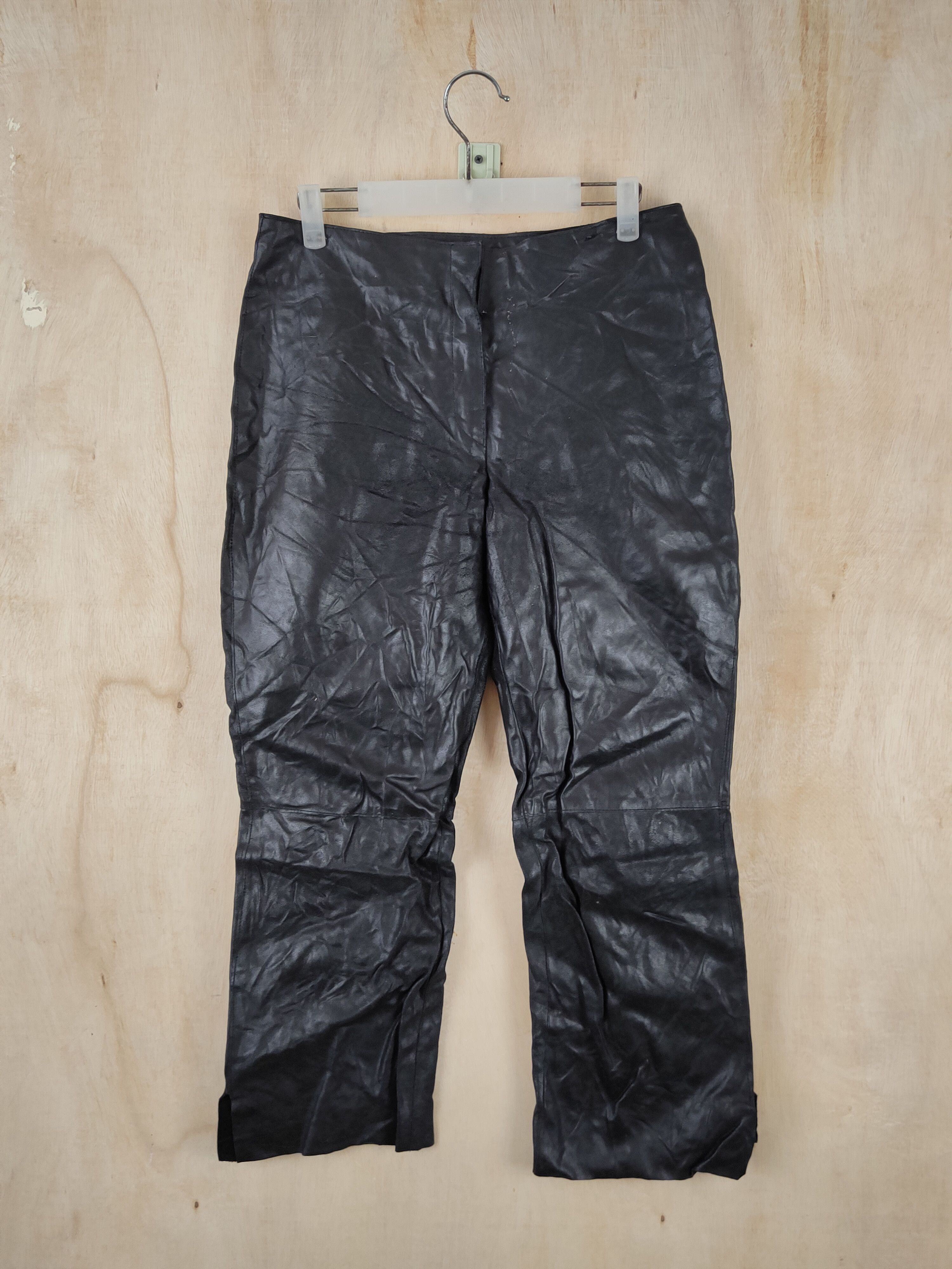DL Vintage France Black Leather Pants #S2521