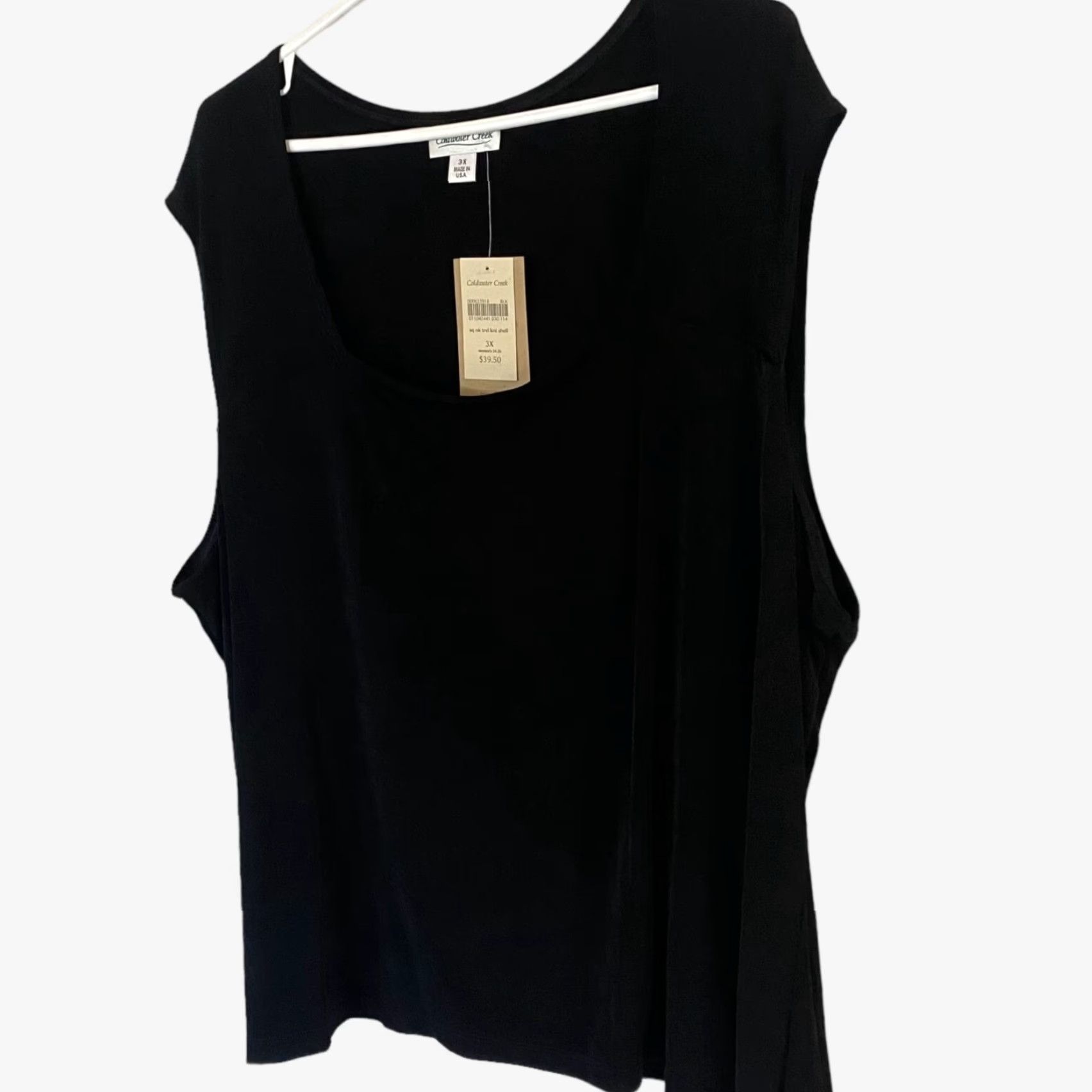 Coldwater Creek Coldwater Creek Tank Top Womens 3XL Black Square Neck Travel Knit Sleeveless NEW Size XXL / US 16-18 / IT 52-54 - 2 Thumbnail