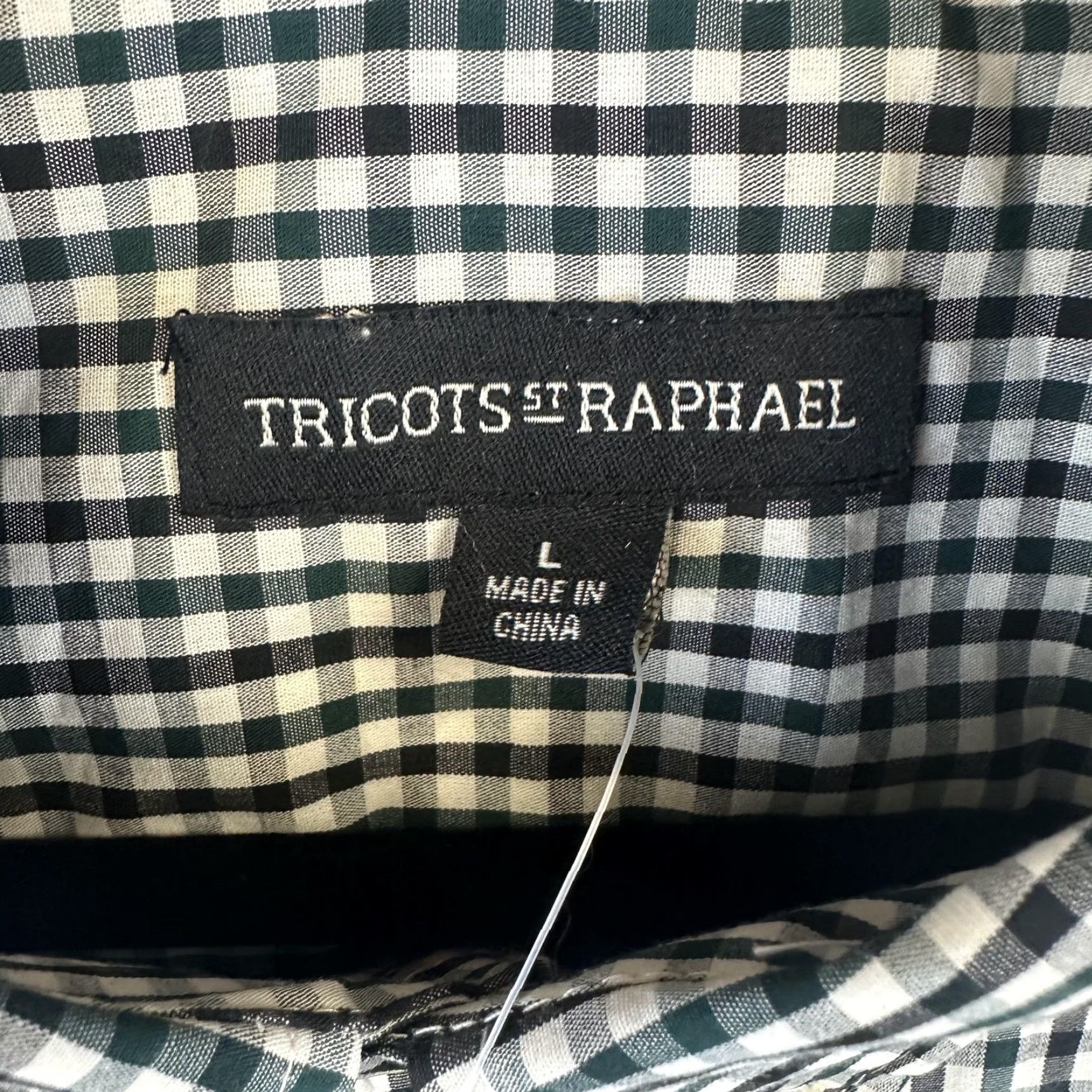 Vintage Tricots St Raphael Shirt Mens Large Green Black Check Button Down Casual New Size US L / EU 52-54 / 3 - 5 Thumbnail