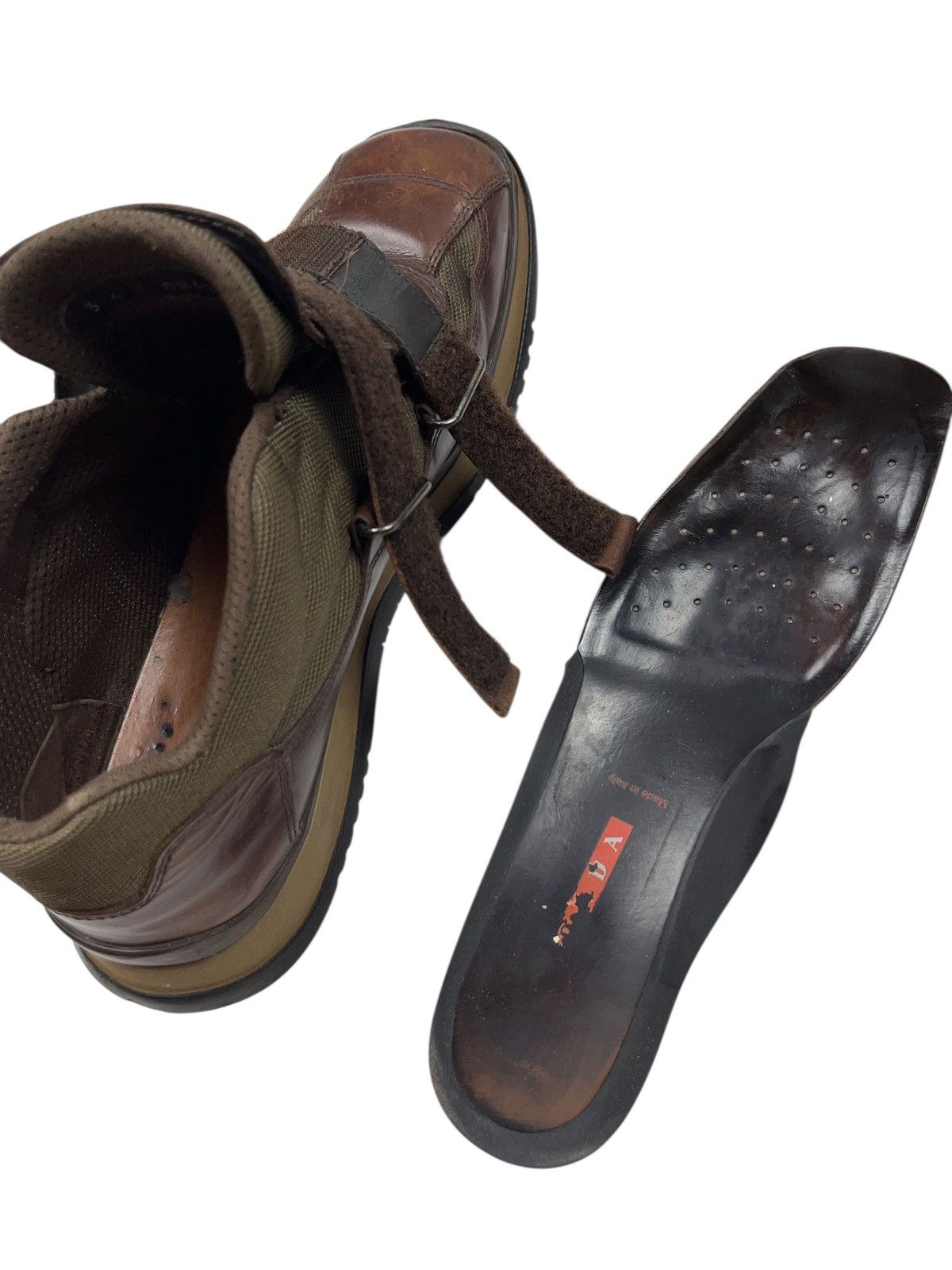 Prada Vintage AW98 Prada Velcro Tech Boots Brown Leather Archival Size US 10 / EU 43 - 16 Thumbnail