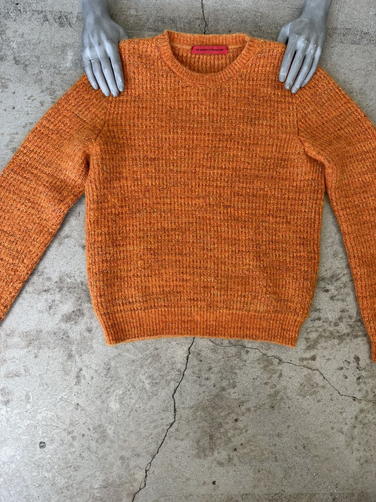 image of Archive Raf Simons x Sterling Ruby Mohair Knit Sweater in Orange, Men's (Size Large)