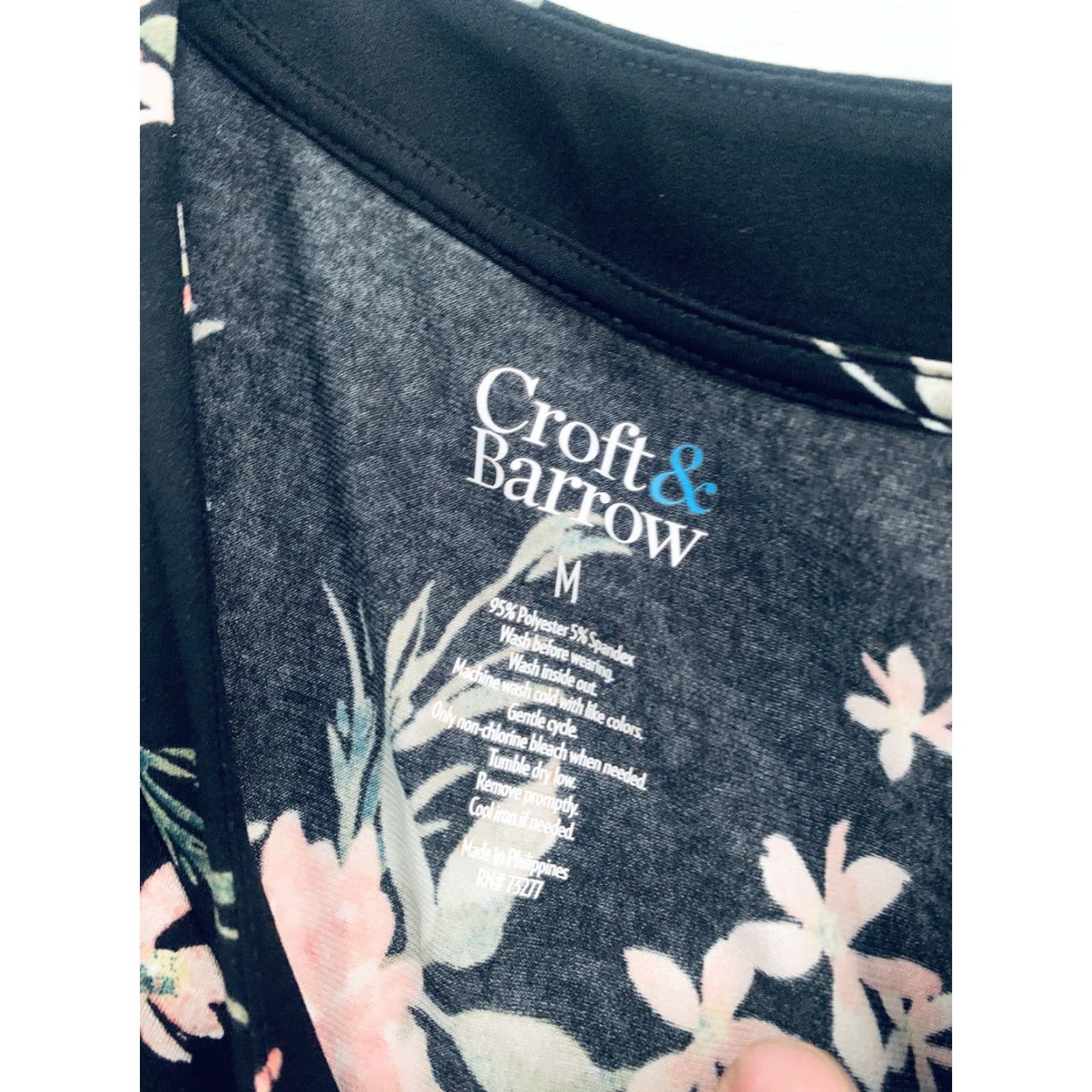 Croft & Barrow Croft & Barrow Womens Medium Black Floral Sleeveless Shirt Tank New With Tags Size M / US 6-8 / IT 42-44 - 3 Thumbnail