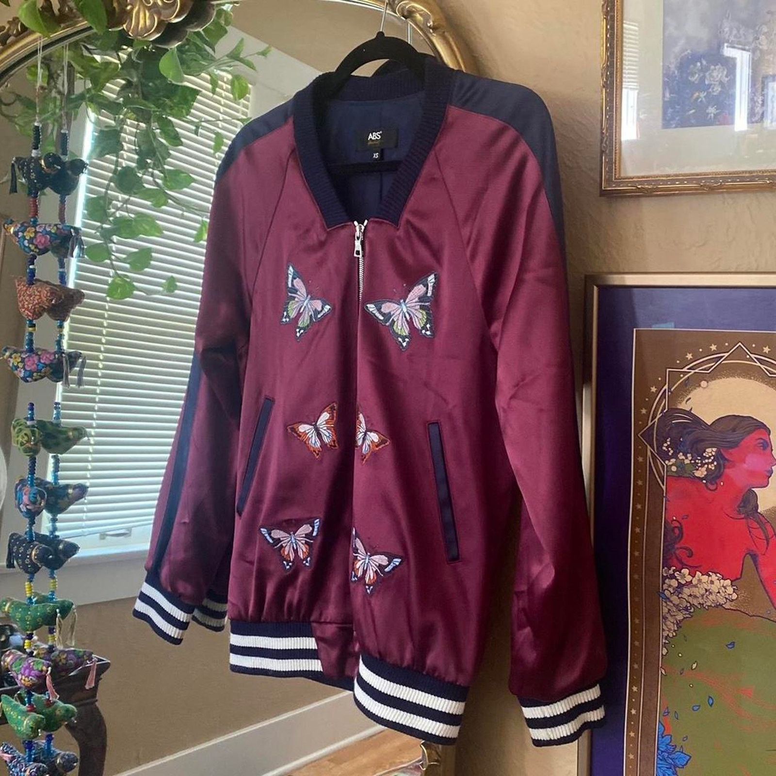 Other ABS by Allen Schwartz Silk Butterfly Bomber Jacket XS Size XS / US 0-2 / IT 36-38 - 3 Thumbnail