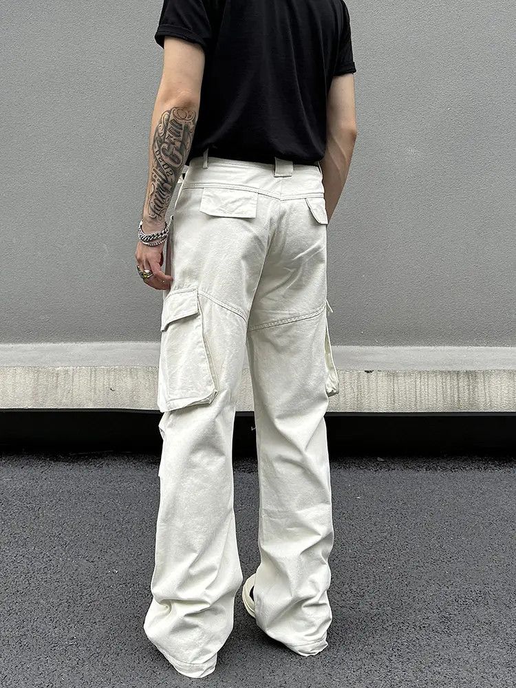 Baggy White Cargo Denim Jeans