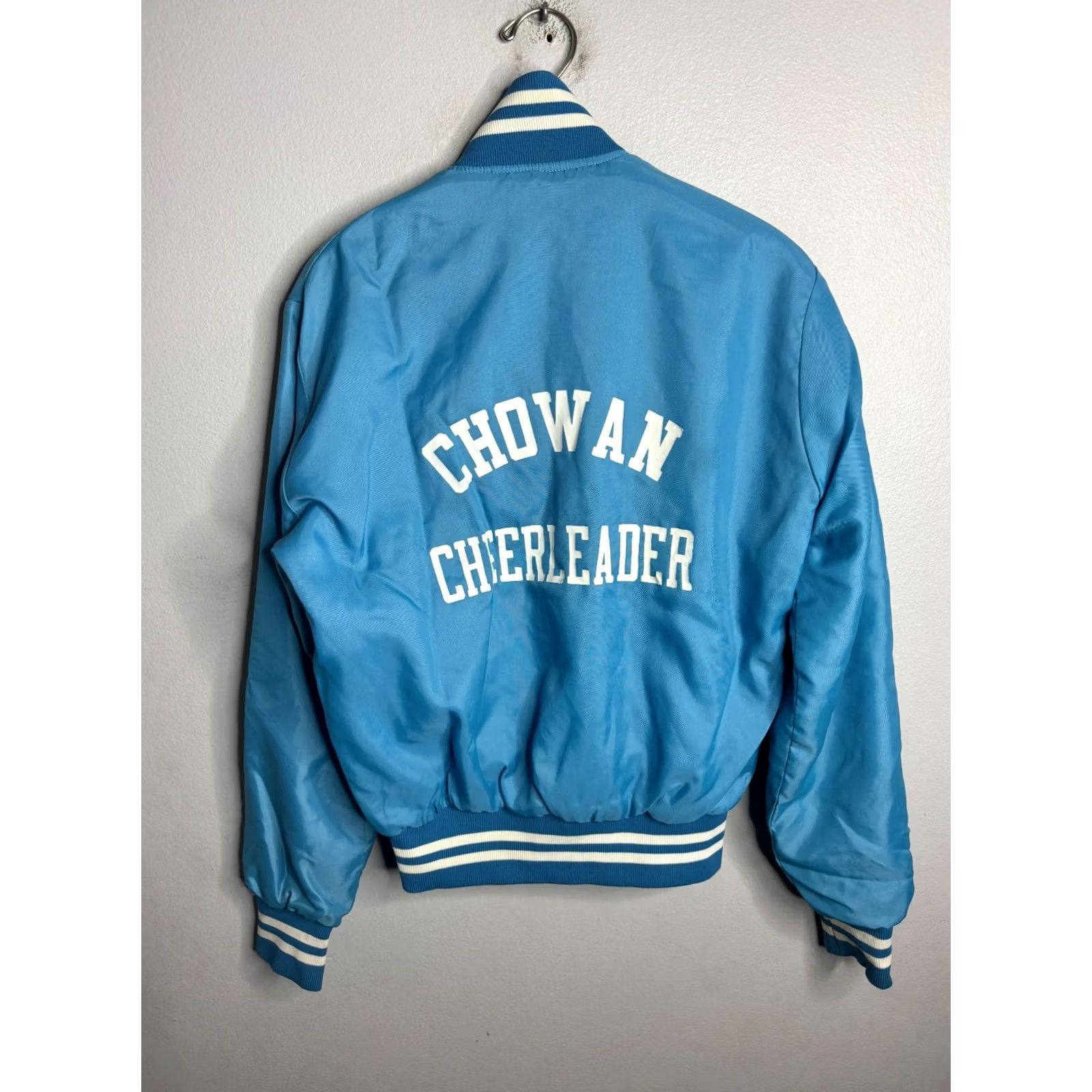 Vintage VINTAGE Unbranded Varsity Jacket Mens M Blue Fleece Lined 80s 70s Chainstitch Button Short 8/10 Size US M / EU 48-50 / 2 - 6 Thumbnail