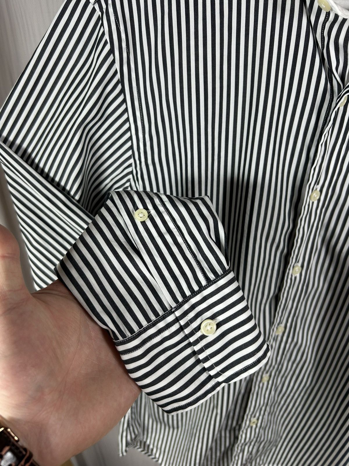 Polo Ralph Lauren Polo Ralph Lauren Black/White Slim Fit Cotton Stretch Shirt Size US S / EU 44-46 / 1 - 5 Thumbnail