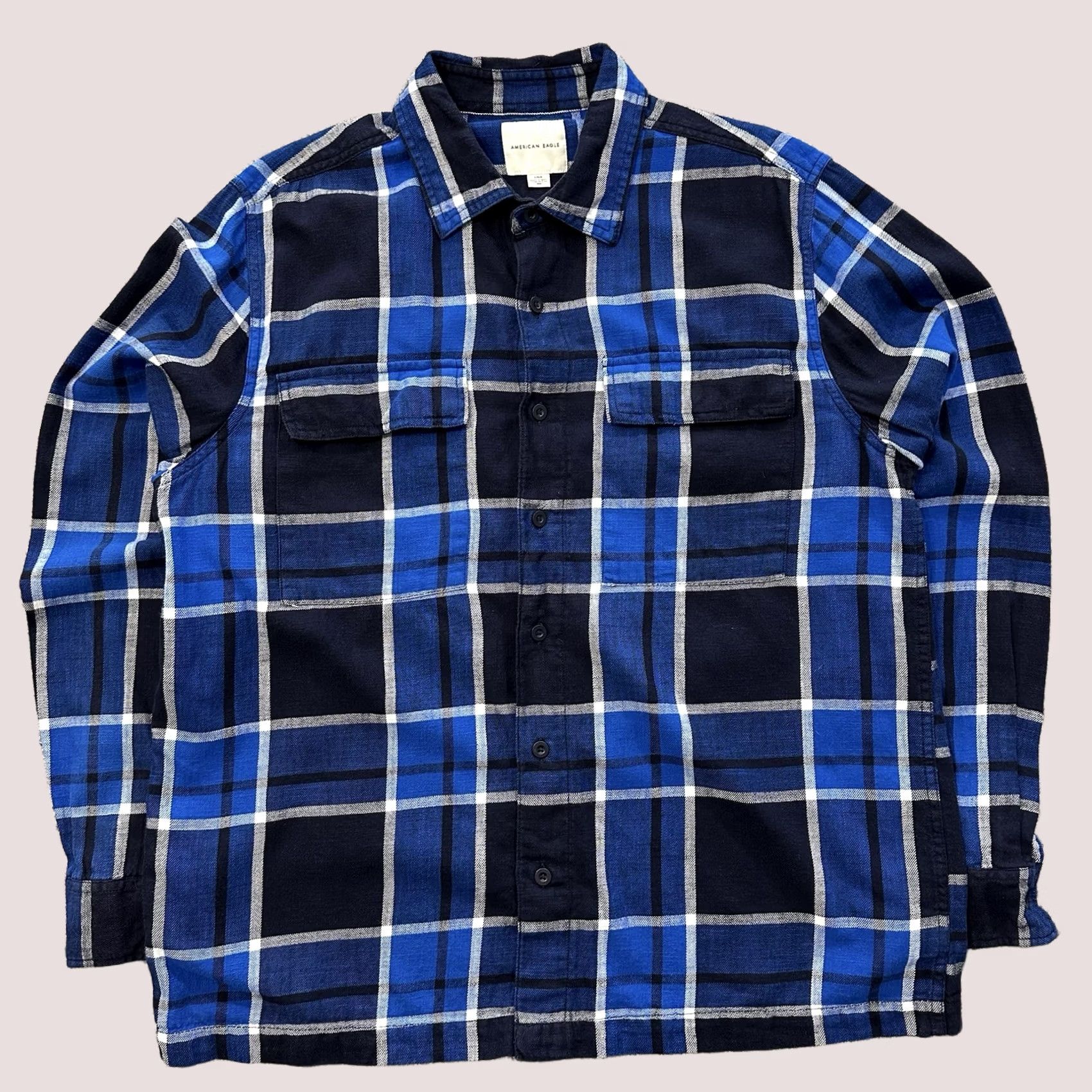 American Eagle Outfitters VINTAGE American Eagle Outfitters Flannel Shirt Mens L AE Long Sleeve Button-Down Plaid Blue Light Size US L / EU 52-54 / 3 - 1 Thumbnail