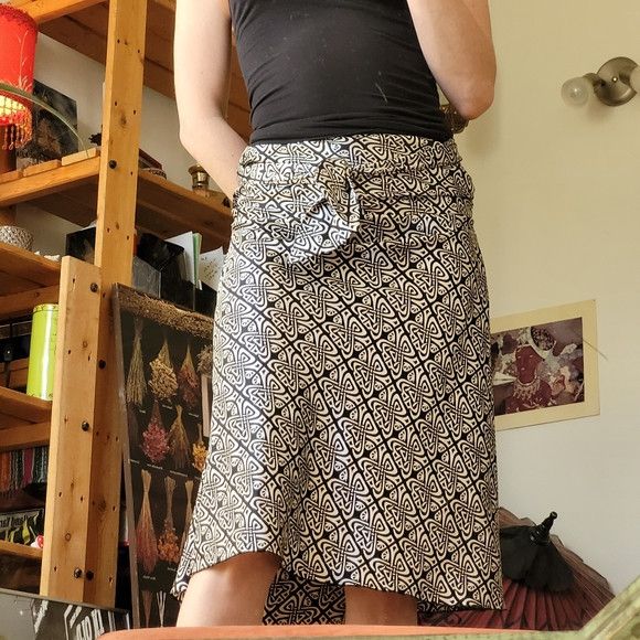 Vintage Sandro Ferrone Roma Midi Skirt Silver & Black - Size L Size 30" / US 8 / IT 44 - 9 Thumbnail
