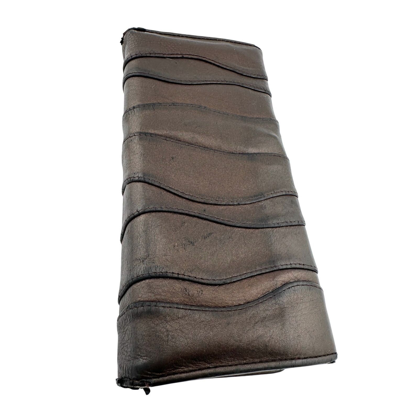 Prada Prada Metallic Brown Wave Leather Flap Continental Wallet Size ONE SIZE - 21 Thumbnail