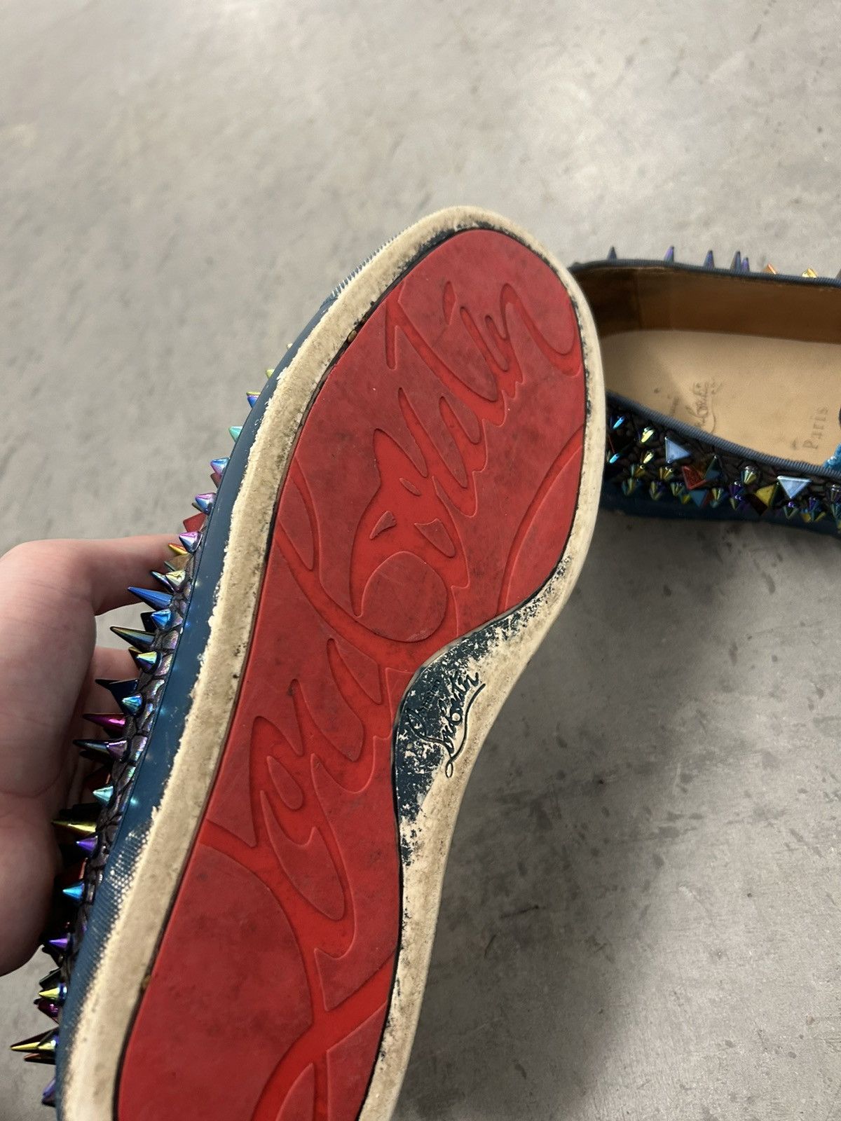 Christian Louboutin Christian Louboutin Spiked Slip On Boat Loafers 44 Size US 11 / EU 44 - 5 Thumbnail