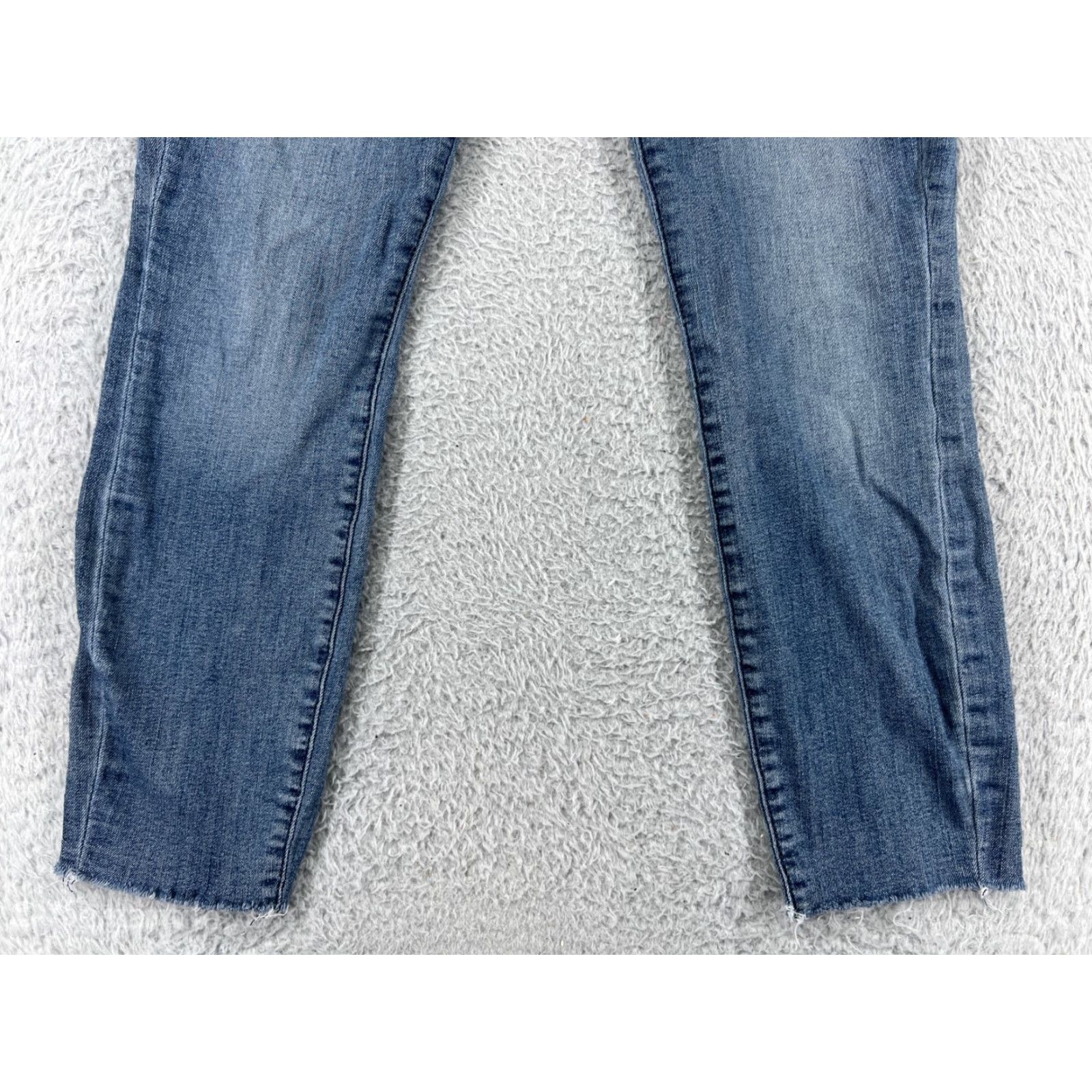 7 For All Mankind 7 For All Mankind Jeans Women 24 Blue Denim Skinny Mid Rise Raw Hem Cotton Blend Size 42" / US 20 - 5 Thumbnail