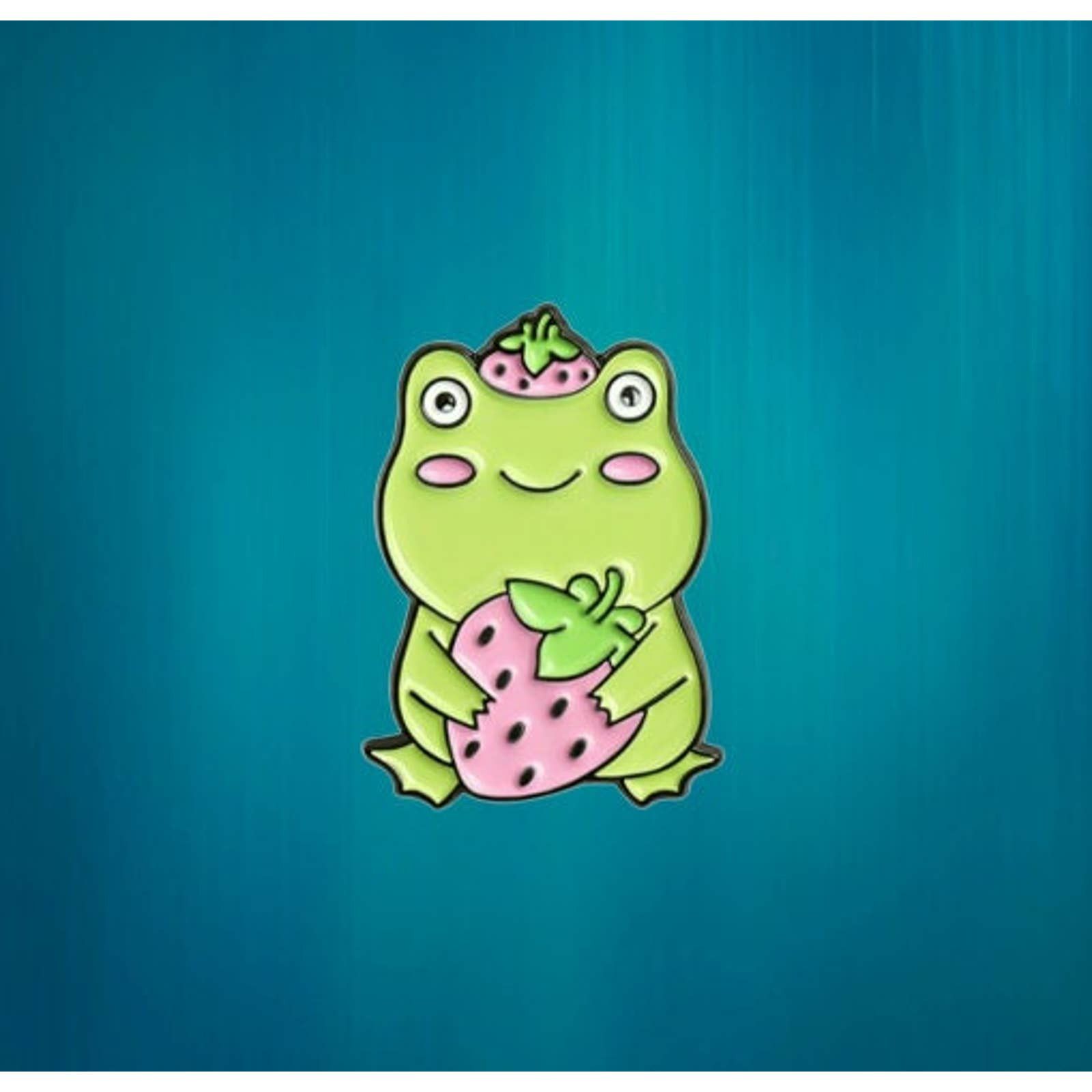 Enamel Strawberry Frog Cute Enamel Metal Pin | Grailed