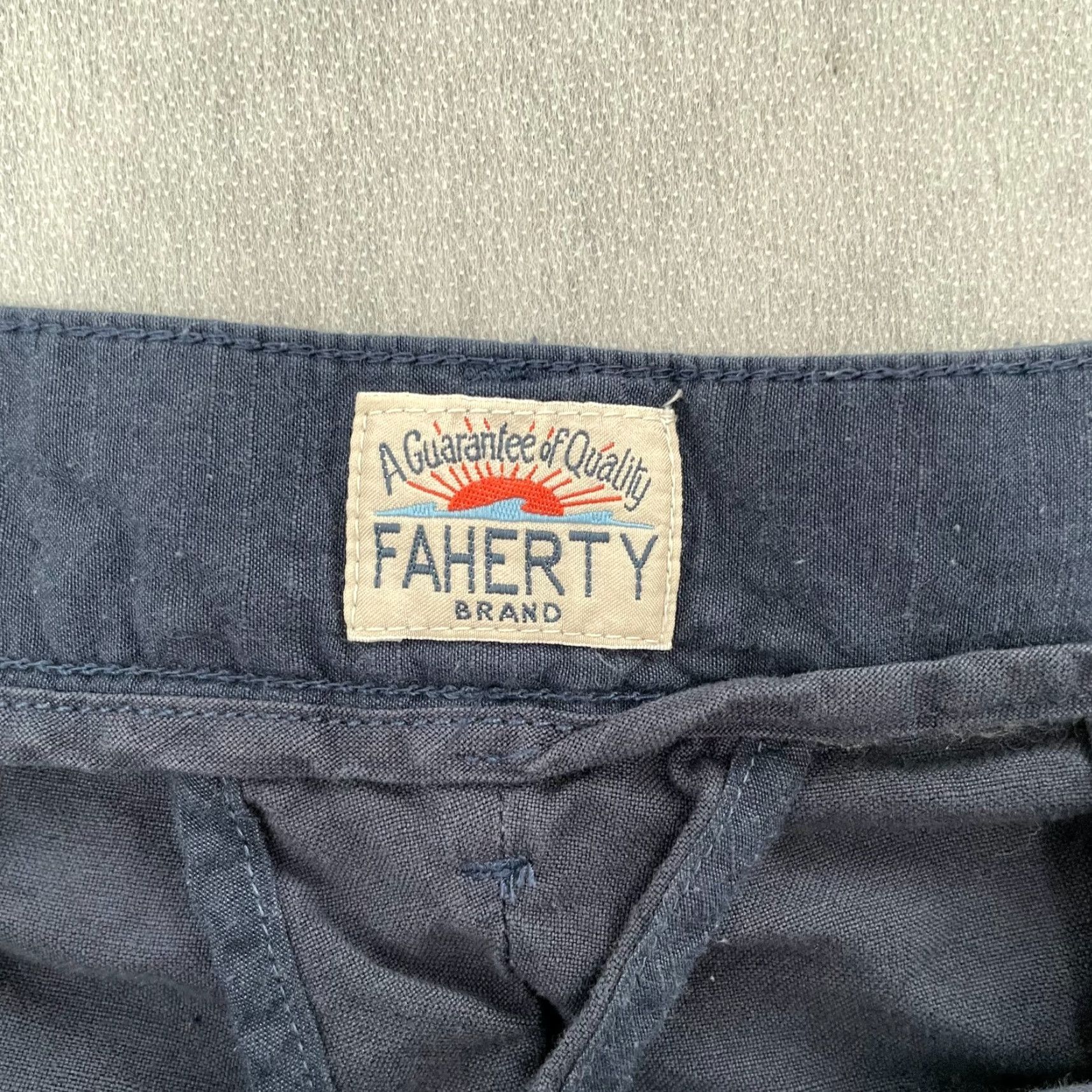Faherty VINTAGE Faherty Shorts Men 38 Blue Linen Cotton Chino Casual Travel Beach Outdoor Size US 38 / EU 54 - 4 Thumbnail