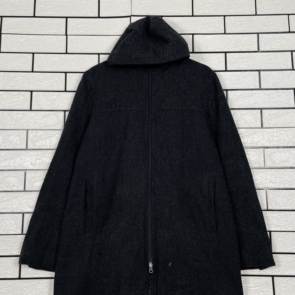 Michel Klein Michel Klein Homme Paris Black Wool Hooded Overcoat Size US M / EU 48-50 / 2 - 3 Thumbnail