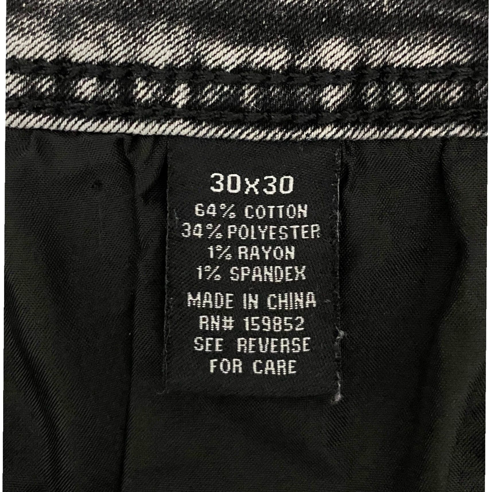 ASH SMOKE & ASH Denim Jeans Slim 30x30 Men Black Acid Wash Stretch Cotton Blend Jeans (Slim) Mens Size US 30 / EU 46 - 4 Thumbnail