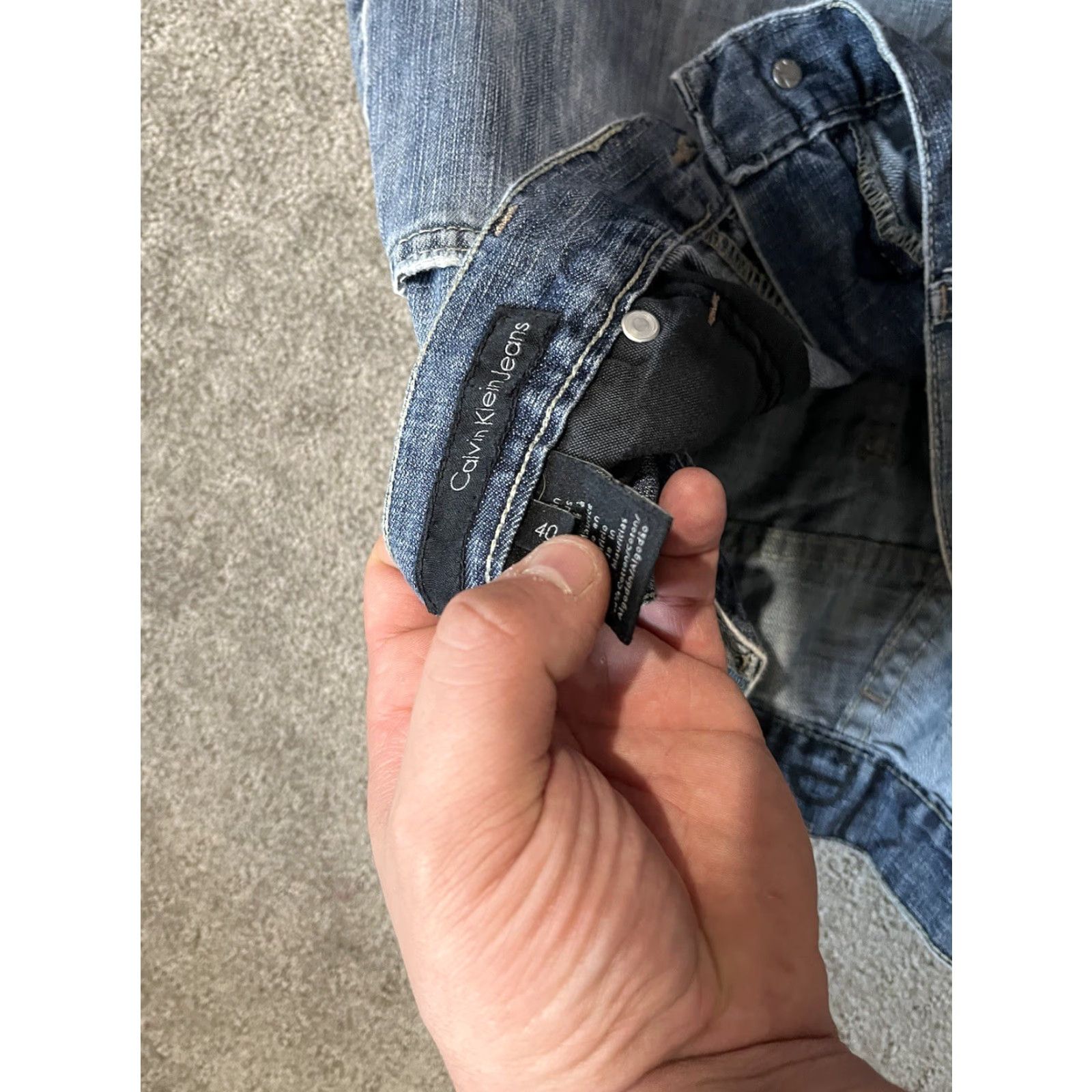 Calvin Klein Calvin Klein Jeans Men Straight 40x31 Relaxed Mid Rise Denim Cotton Blue Regular Size 40 Inseam 31 Zipper Logo Button Vintage: No - N/A Size US 40 / EU 56 - 5 Thumbnail