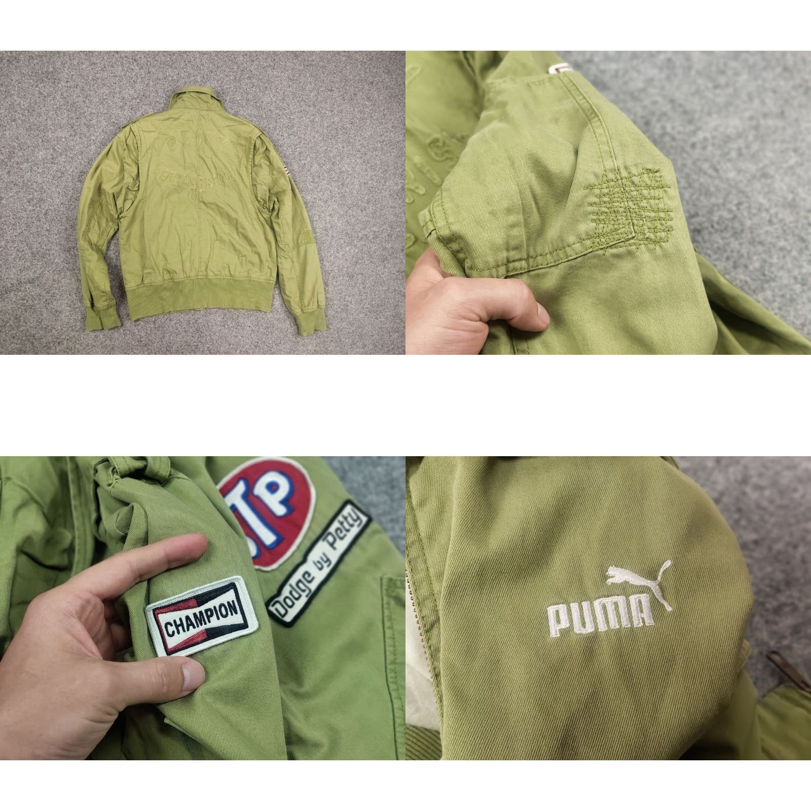 Puma Vintage Puma Richard Petty Jacket - Green STP Logo Dodge Nascar Canvas Full Zip, 90s Style, Unisex Adult M Size US M / EU 48-50 / 2 - 10 Thumbnail