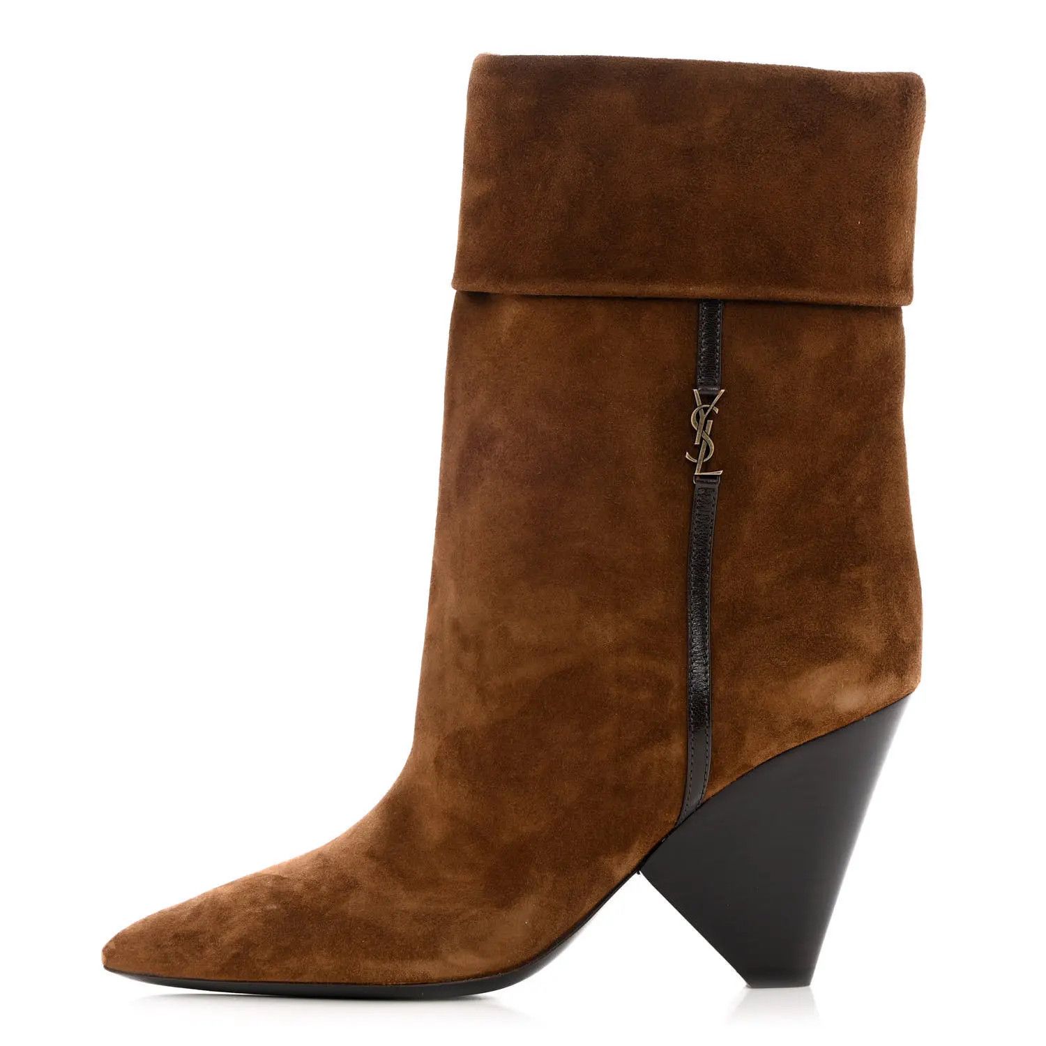 Saint Laurent Paris o1s1wg111024 Niki Booties in Suede in Brown Size US 12 / IT 42 - 1 Thumbnail