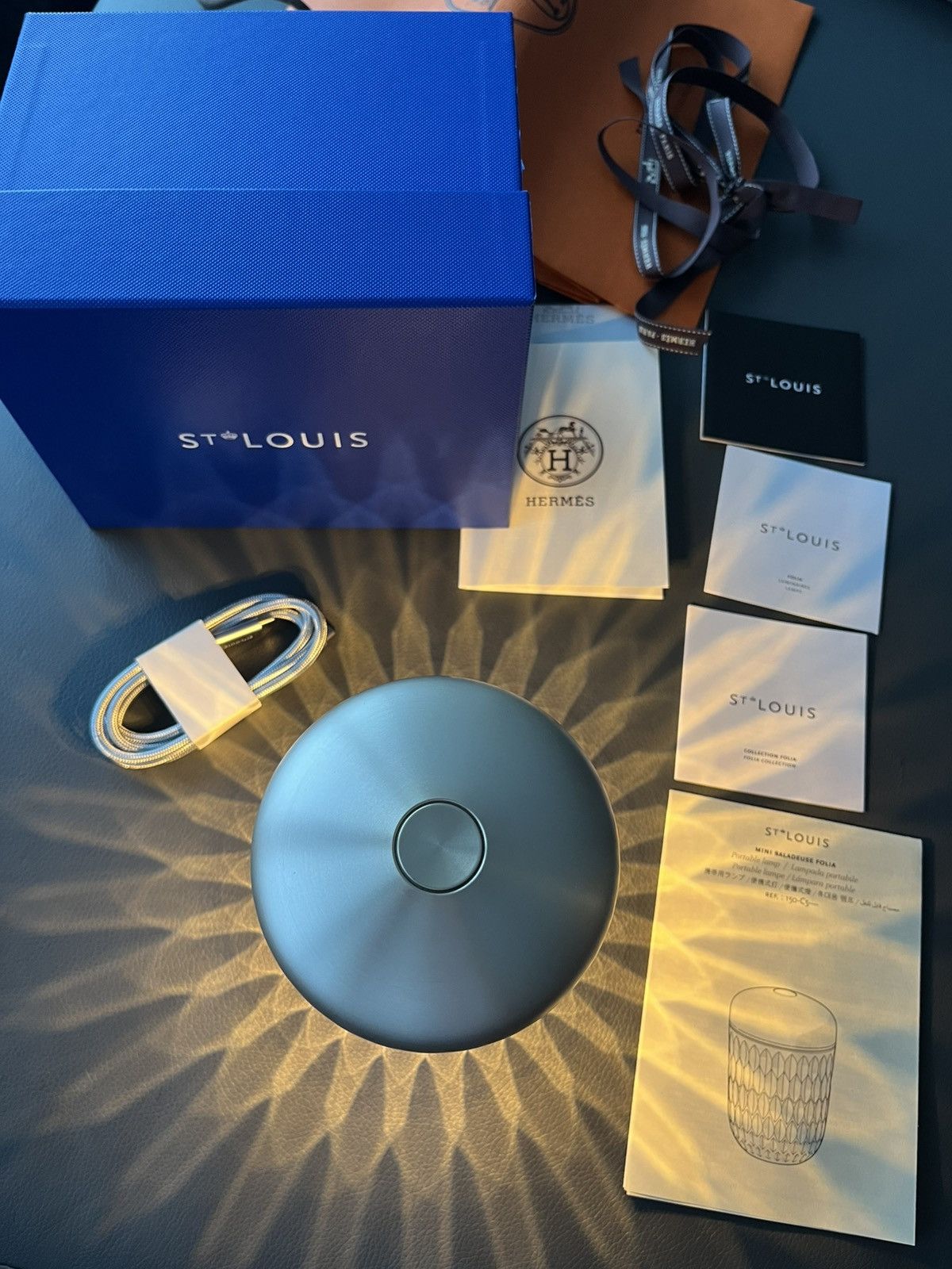 Hermes Brand New Giftable Hermes St Louis Folia Mini Portable Lamp Size ONE SIZE - 2 Thumbnail