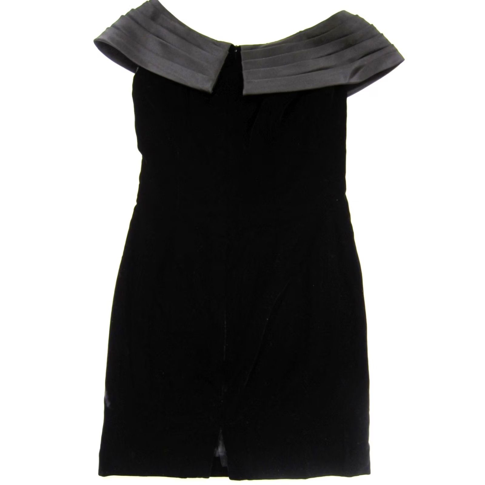 Vintage VINTAGE Rimini Black Velvet Diamond Crescent Moon Off Shoulder Party Dress 10 Size L / US 10 / IT 46 - 2 Thumbnail