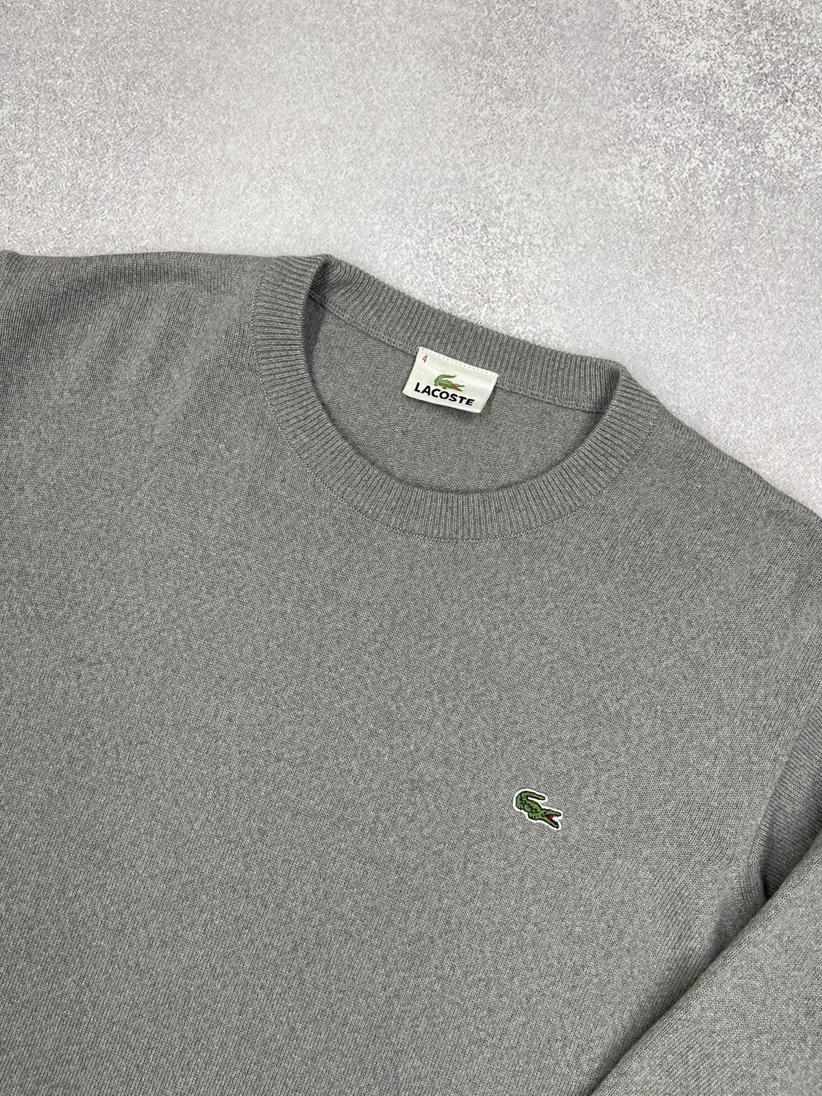 Lacoste Mens Lacoste Wool Sweater Grey Y2K France Designer Vintage Size US M / EU 48-50 / 2 - 4 Thumbnail
