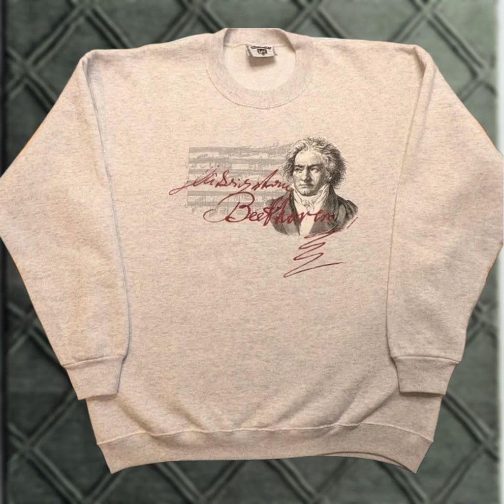 Lee VINTAGE Lee Beethoven Mozart Sweatshirt 1995 Crewneck XL Gray 90s Art Music Mens Size US XL / EU 56 / 4 - 1 Thumbnail