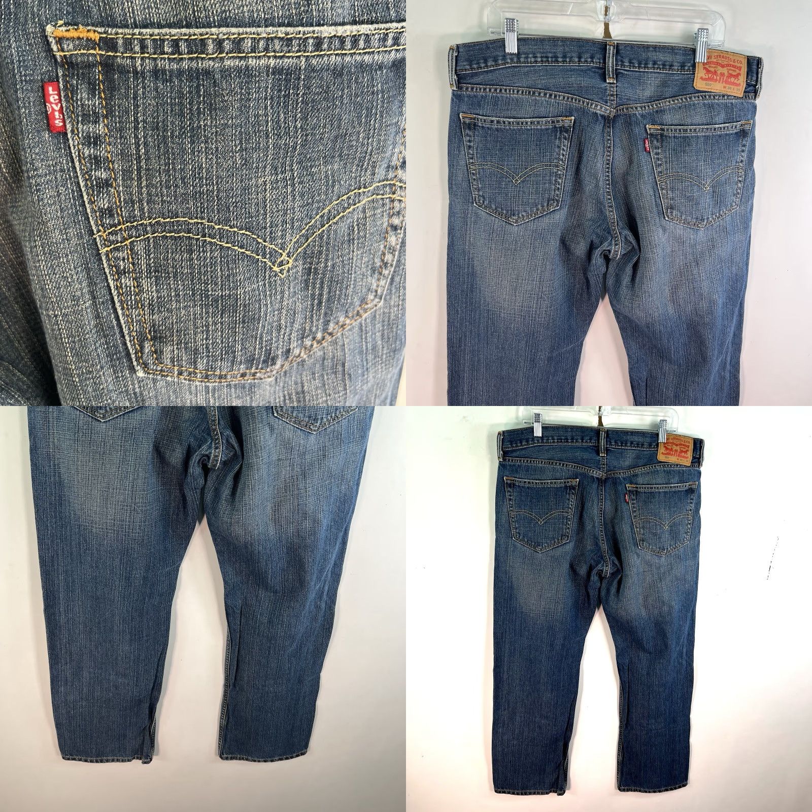 Levi's VINTAGE: No — Levi's 559 Relaxed Straight Jeans Mens 36 Regular 38x30 Blue Stretch Denim 5-Pocket USA 500 Series Mens Jeans Size US 36 / EU 52 - 8 Thumbnail