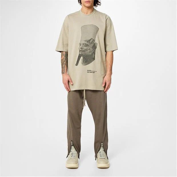 Rick Owens o1g2r1mq0624 T-Shirts in Pearl & Black Size US XL / EU 56 / 4 - 7 Thumbnail