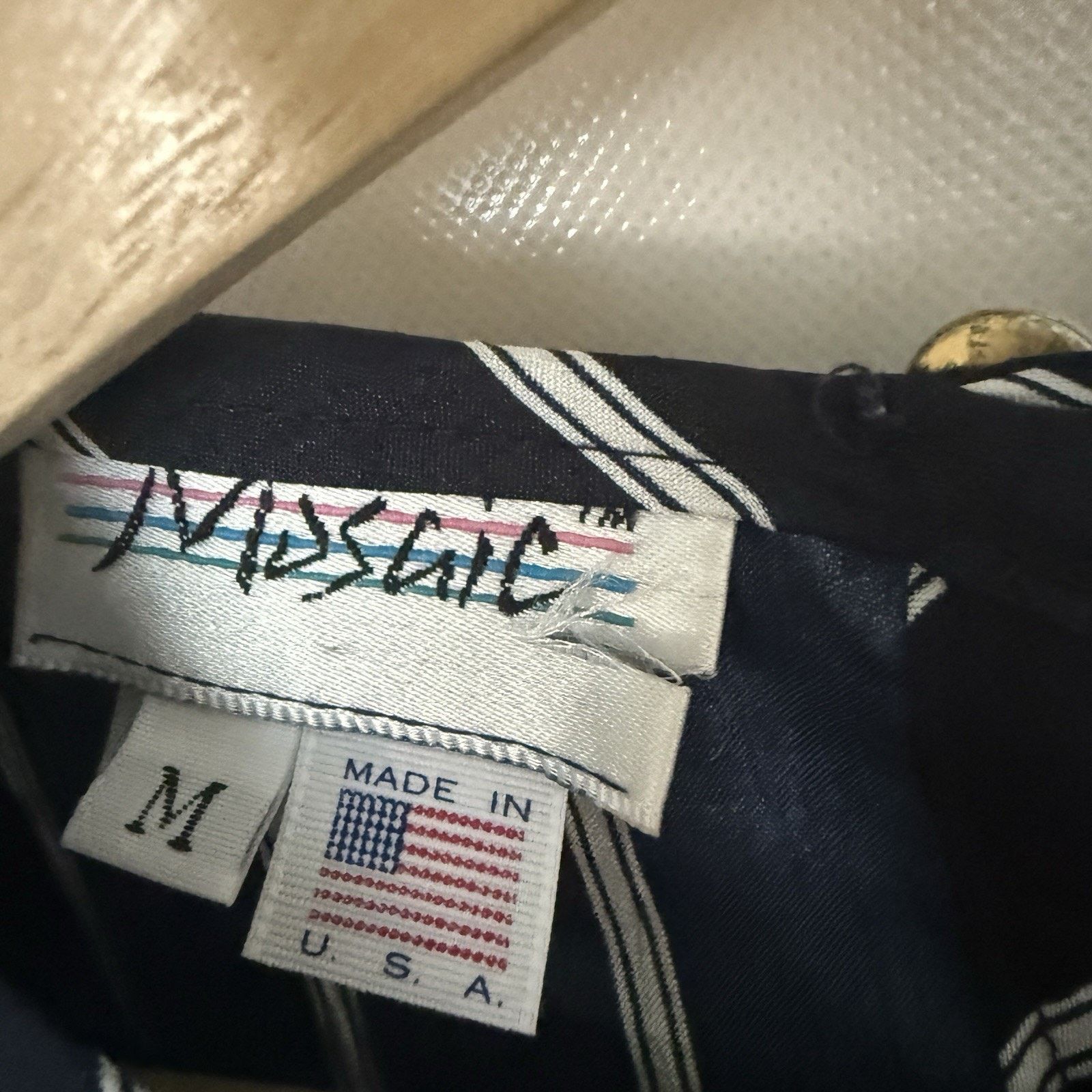 Other Vtg 80’s Mosaic Striped Puff Sleeve Striped Smocked Retro Size M / US 6-8 / IT 42-44 - 3 Thumbnail