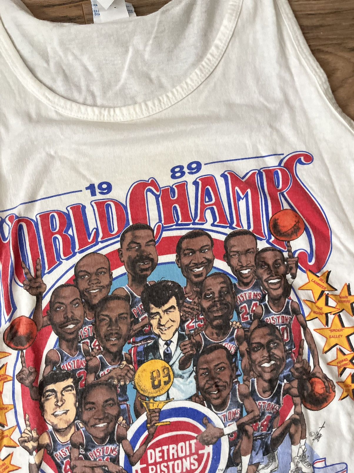 Salem Sportswear × Vintage 1989 Detroit Pistons Bad Boys Caricature Tank Top Shirt Size US S / EU 44-46 / 1 - 5 Thumbnail