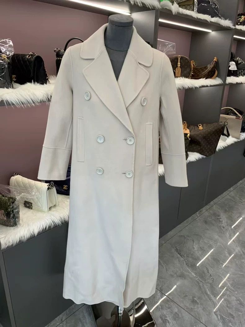 Max Mara Glacier White Wool Coat