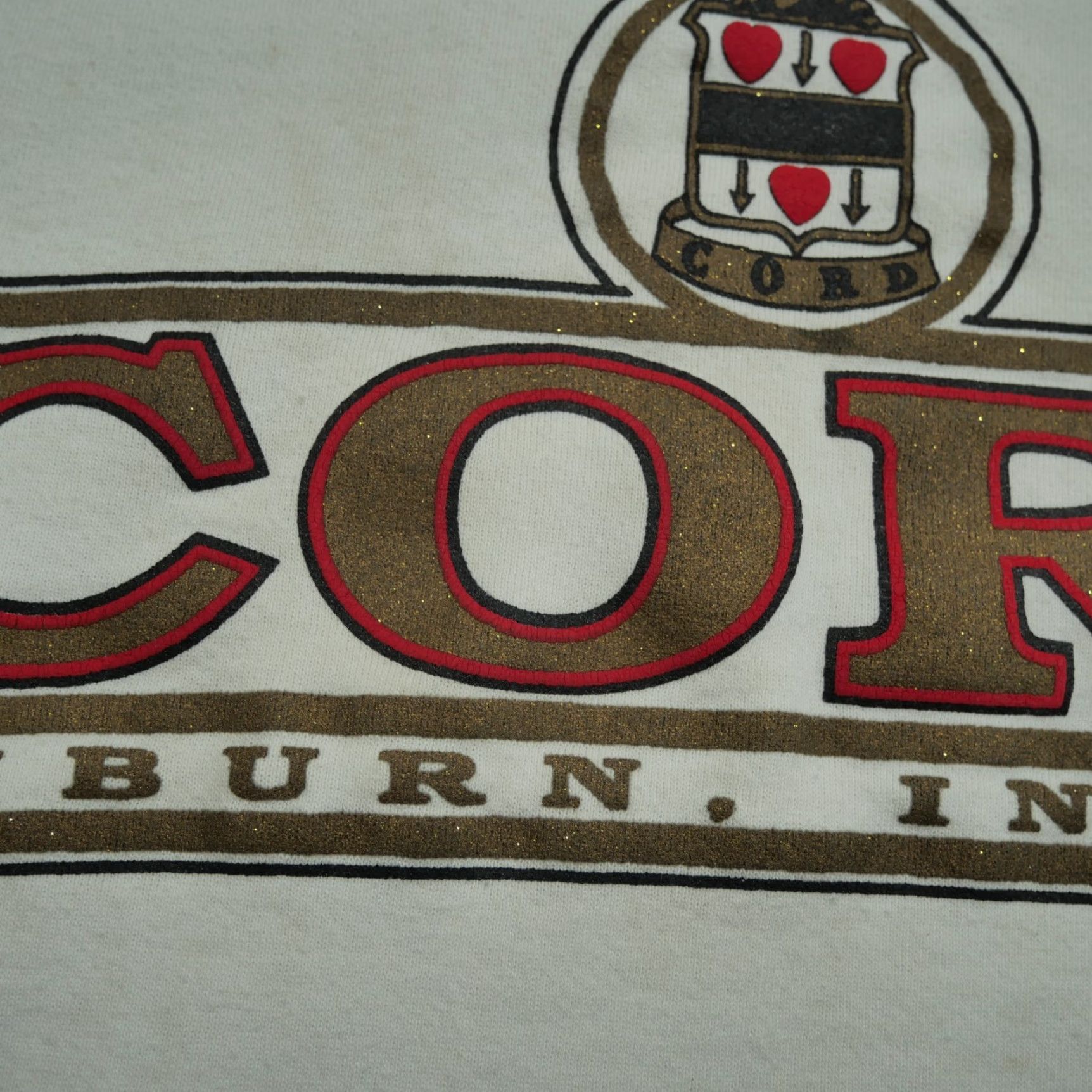 Jerzees VINTAGE Cord Automobiles Sweatshirt Adult Large White Pullover Cars Auburn 90s Size US L / EU 52-54 / 3 - 4 Thumbnail