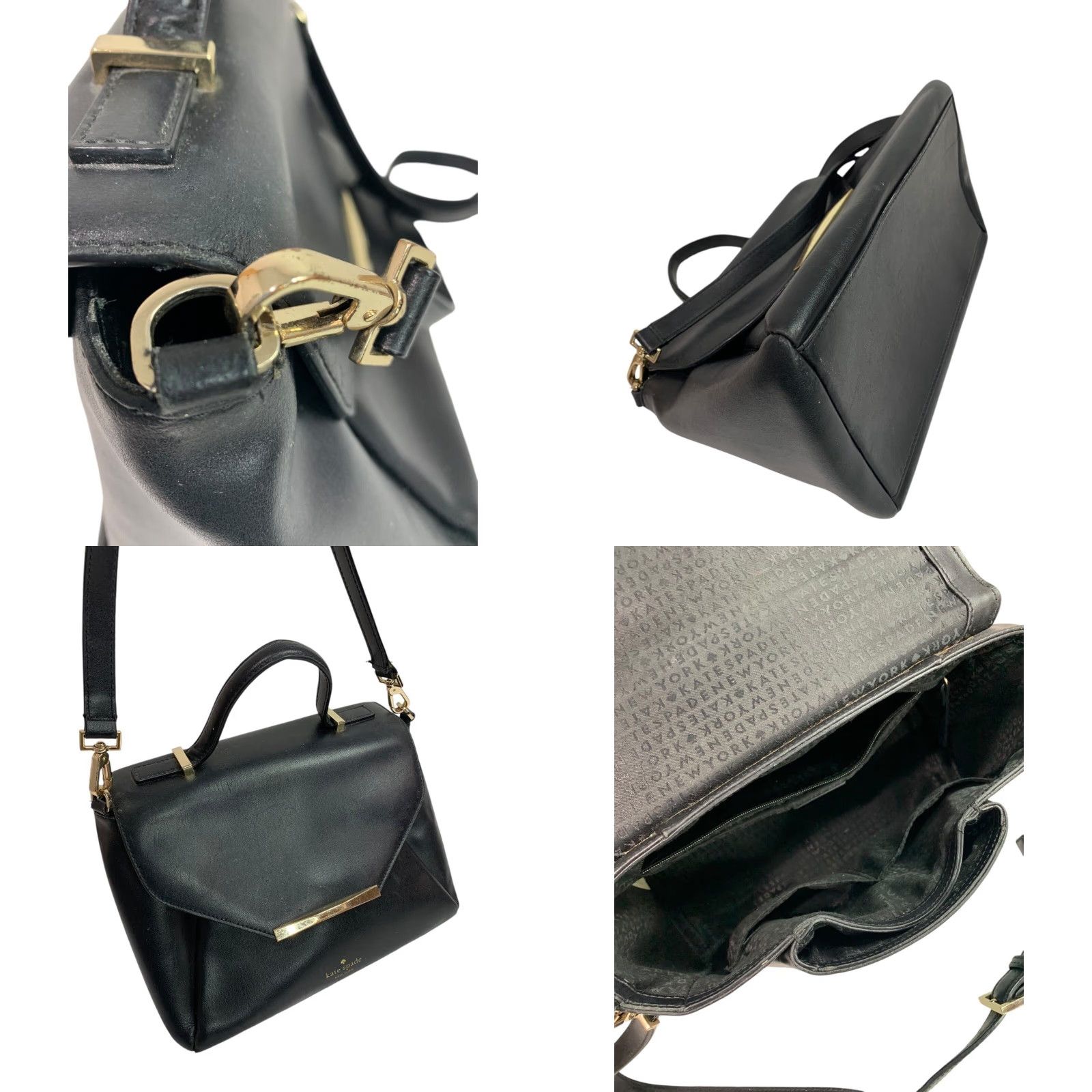 Vintage Kate Spade Palermo Camden Way Satchel Shoulder Bag Black Leather Women Satchel/Top Handle Bag Size ONE SIZE - 8 Thumbnail