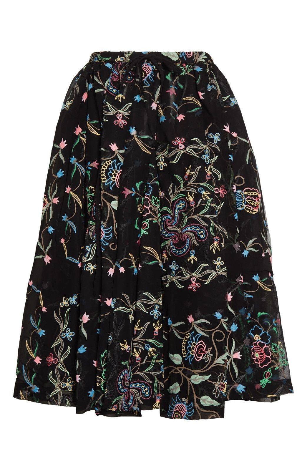 Comme des Garcons NEW Tao Comme Des Garçons Cupro Chiffon Floral Black Skirt Size 27" / US 4 / IT 40 - 8 Thumbnail