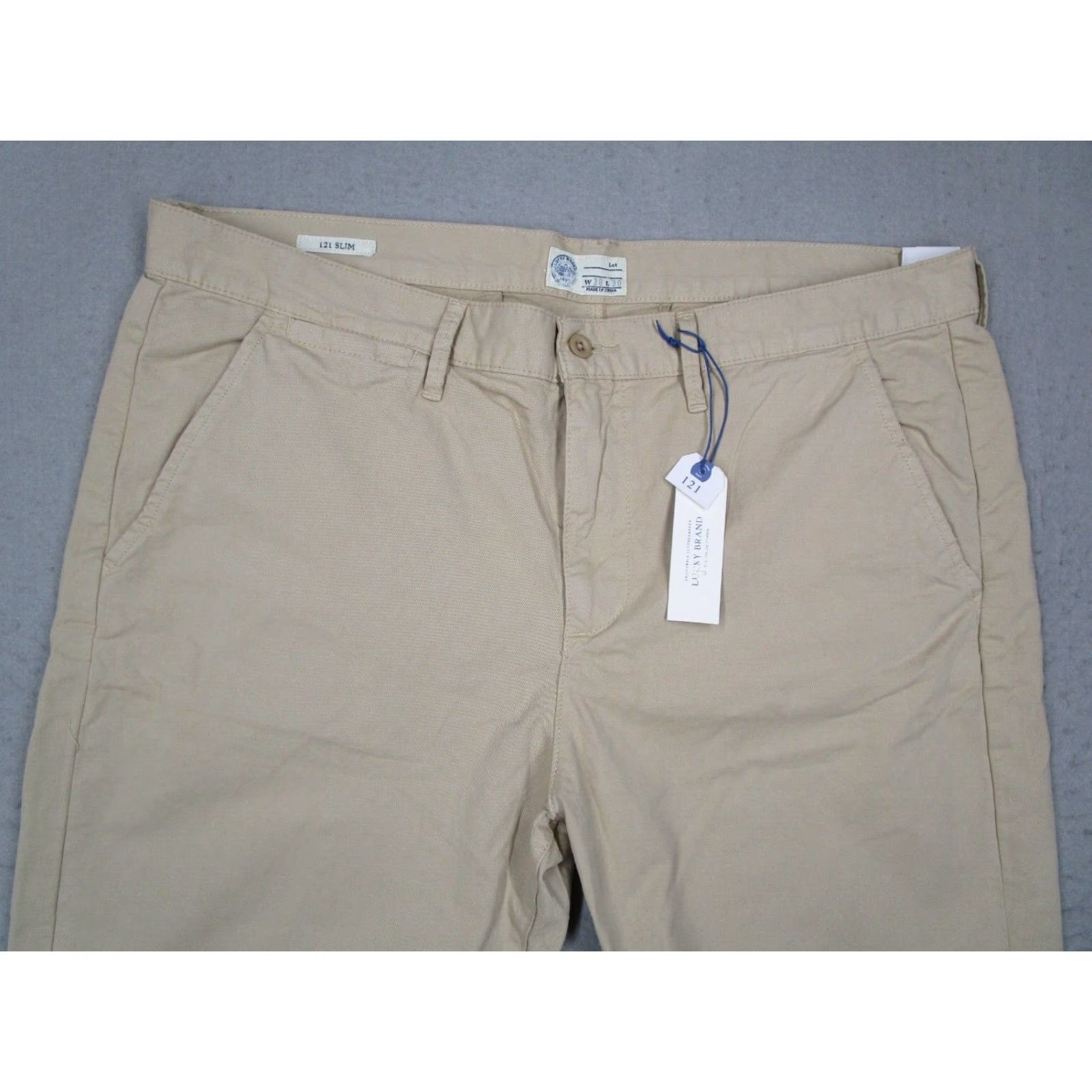 Lucky Brand Lucky Brand Pants Mens 38x30 Beige Slim Flat Front Khaki Casual Chino Size US 38 / EU 54 - 2 Thumbnail