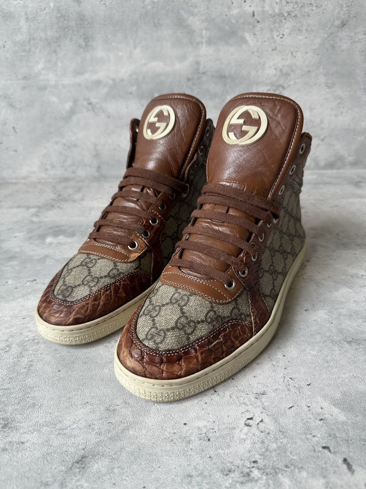 Gucci CROC LEATHER IMPRIME HIGH TOP Size US 7.5 / EU 40-41 - 19 Thumbnail