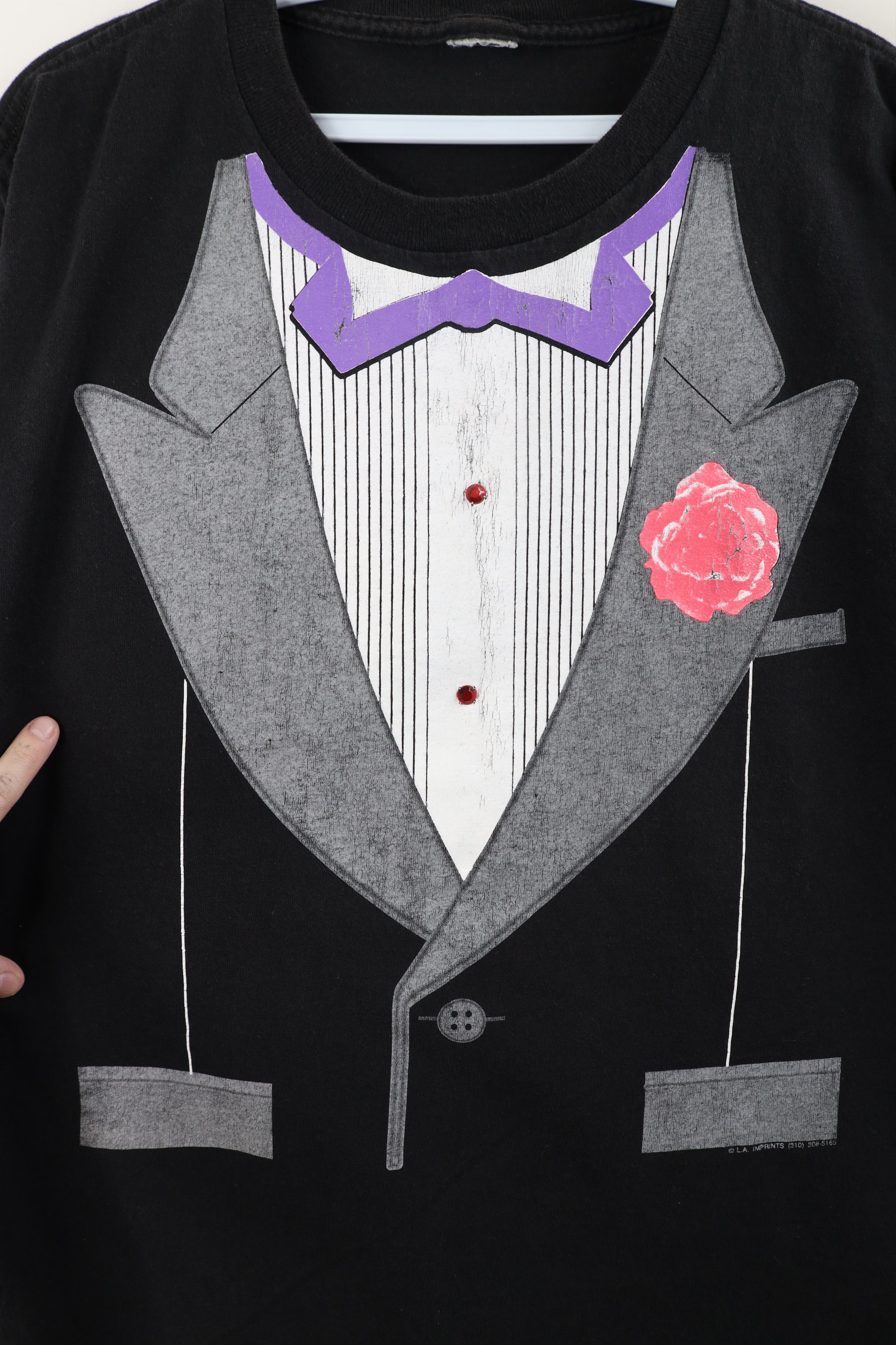 Vintage Vintage 90s Streetwear Tuxedo Prom Short Sleeve T-Shirt USA Size US XL / EU 56 / 4 - 4 Thumbnail
